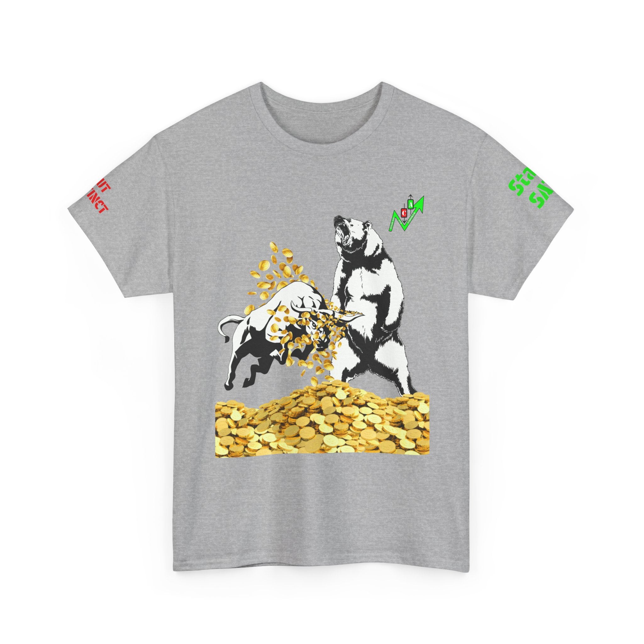 Gut Instinct Bear vs Bull Stock Market T‑Shirt — Crypt Apparel "Slay The Bears" Graphic Tee