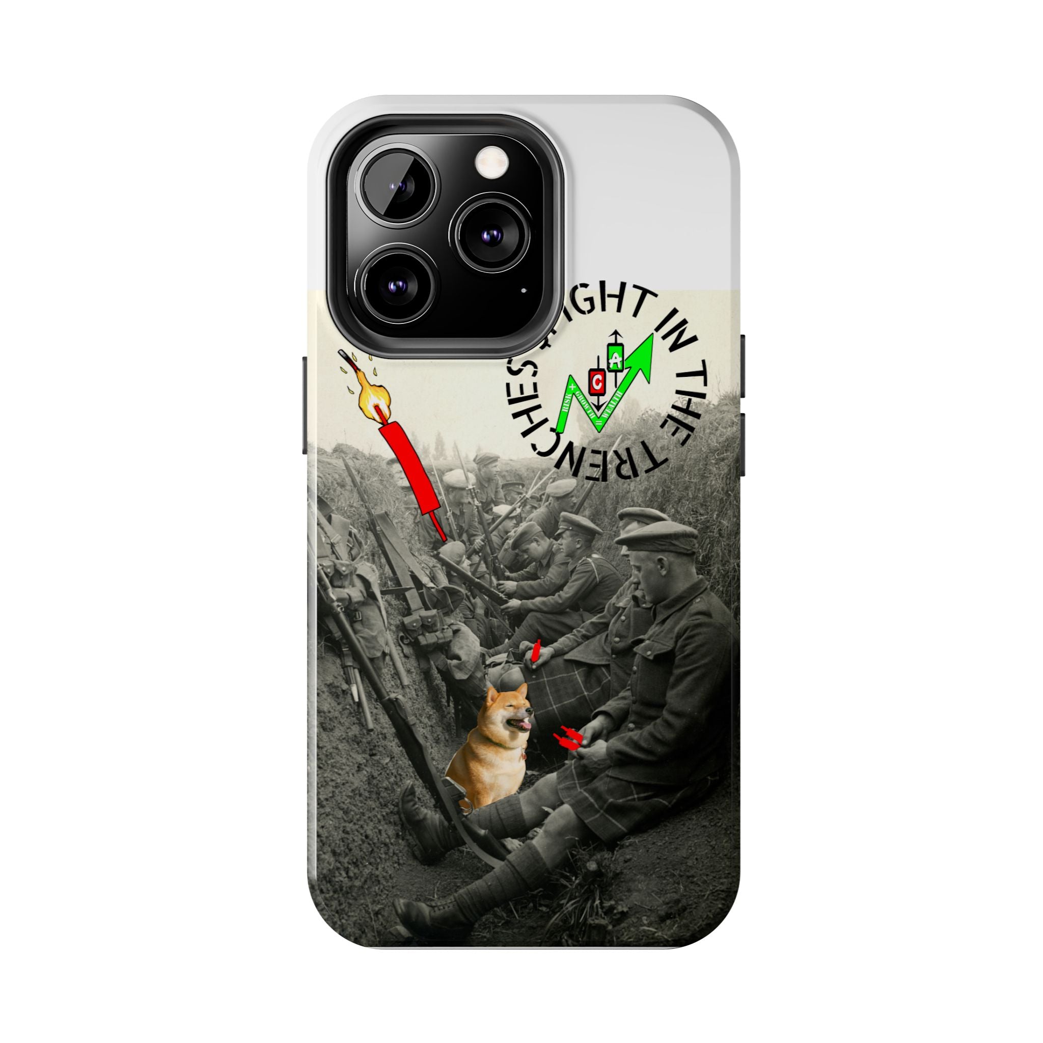 The Trenches Tough Phone Case — Crypt Apparel Trench Dog & Candle Design