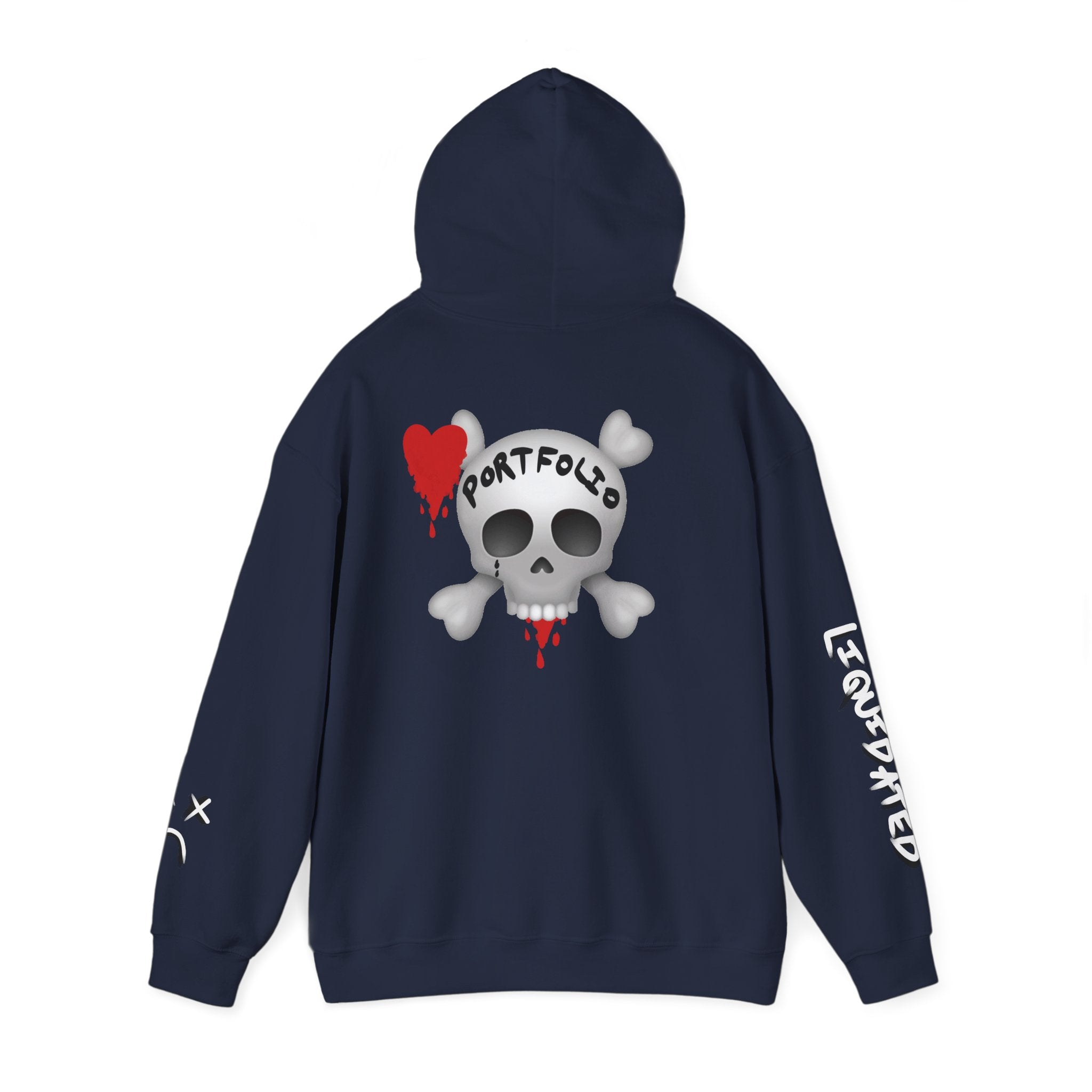 Rekt Portfolio Crypto Trading Hoodie – Crypt Apparel Skull Heart Graffiti Streetwear Pullover