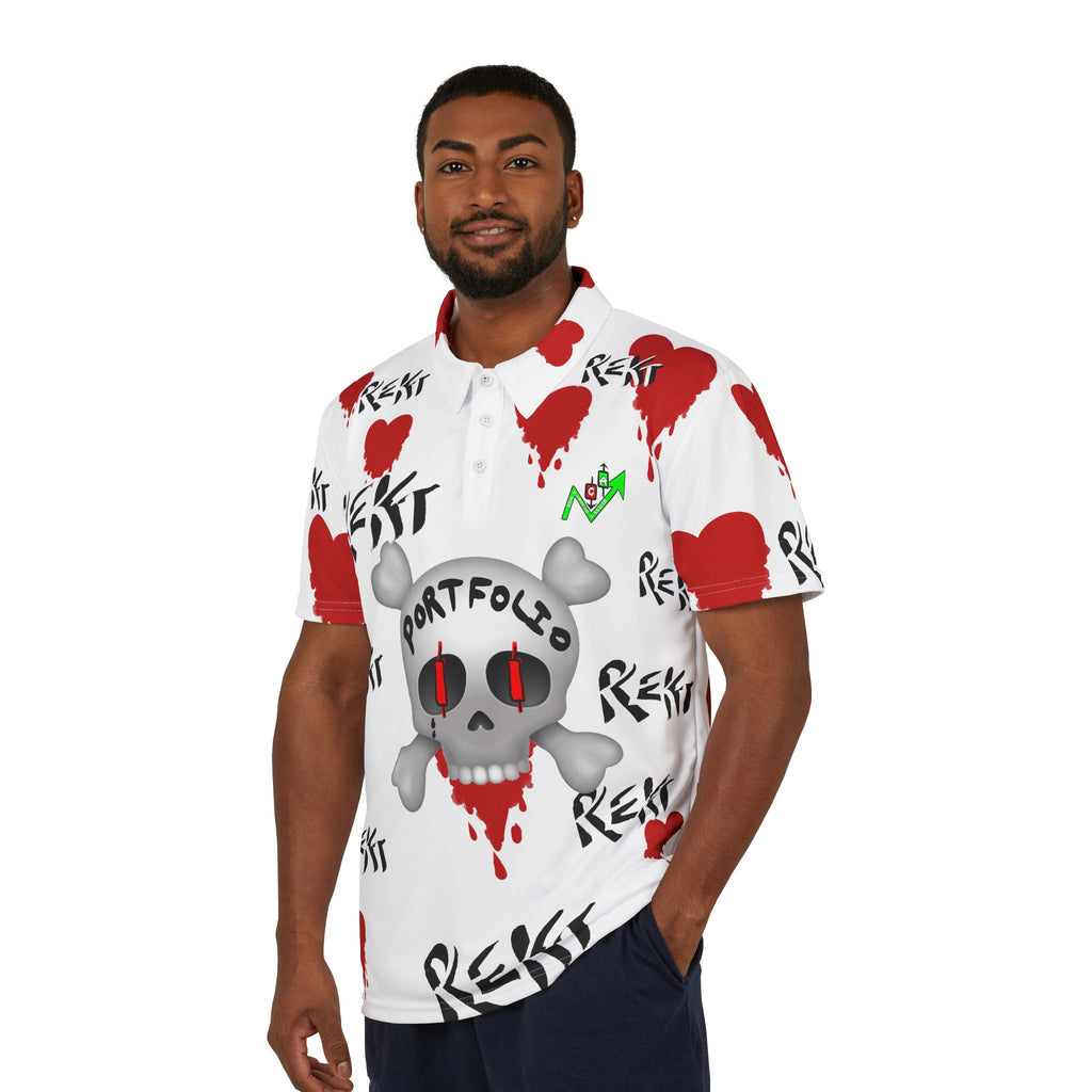 Crypto Rekt Portfolio artistic Polo Shirt | Crypt Apparel Streetwear