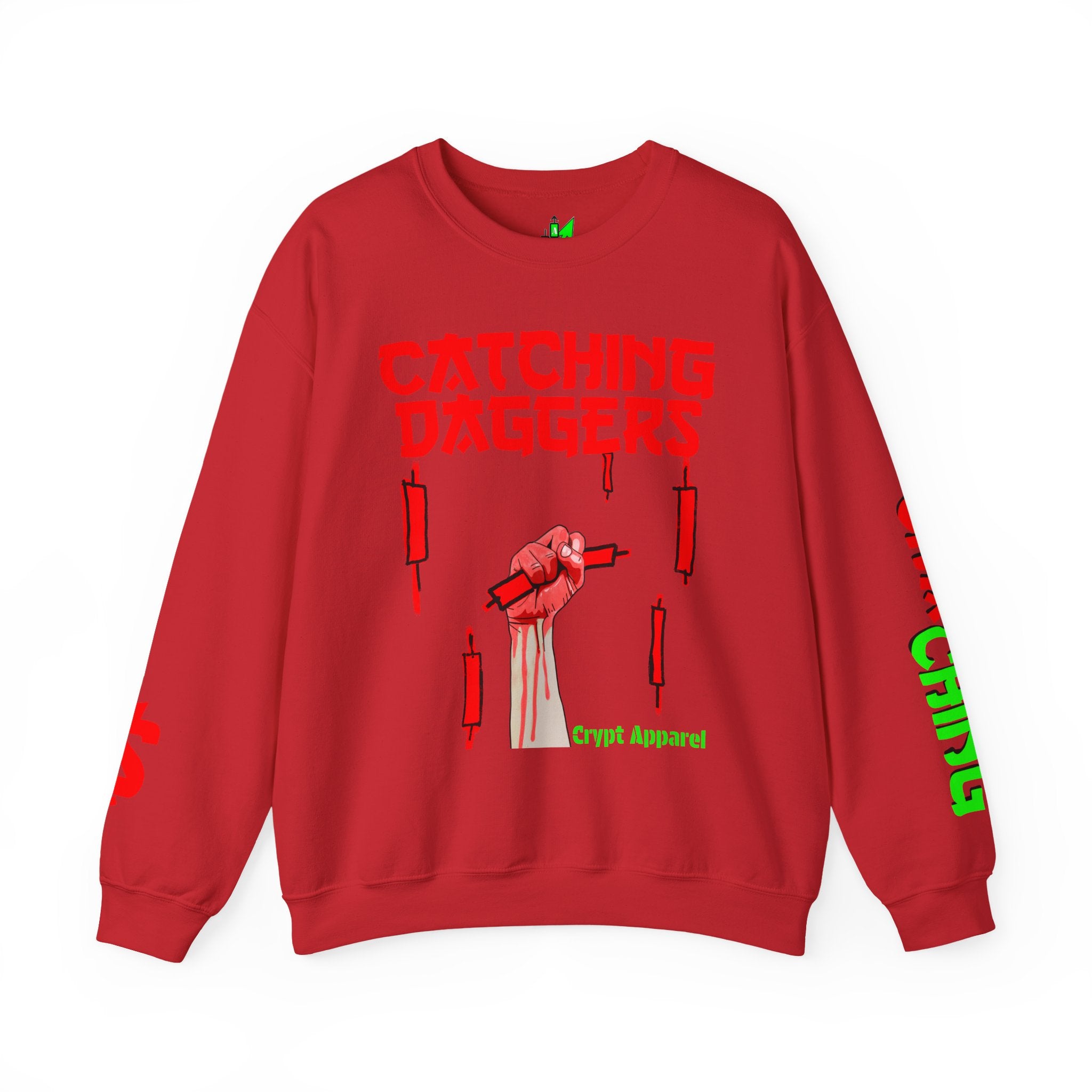 Catching Daggers Crewneck Sweatshirt — Crypt Apparel Graphic Crypto Streetwear