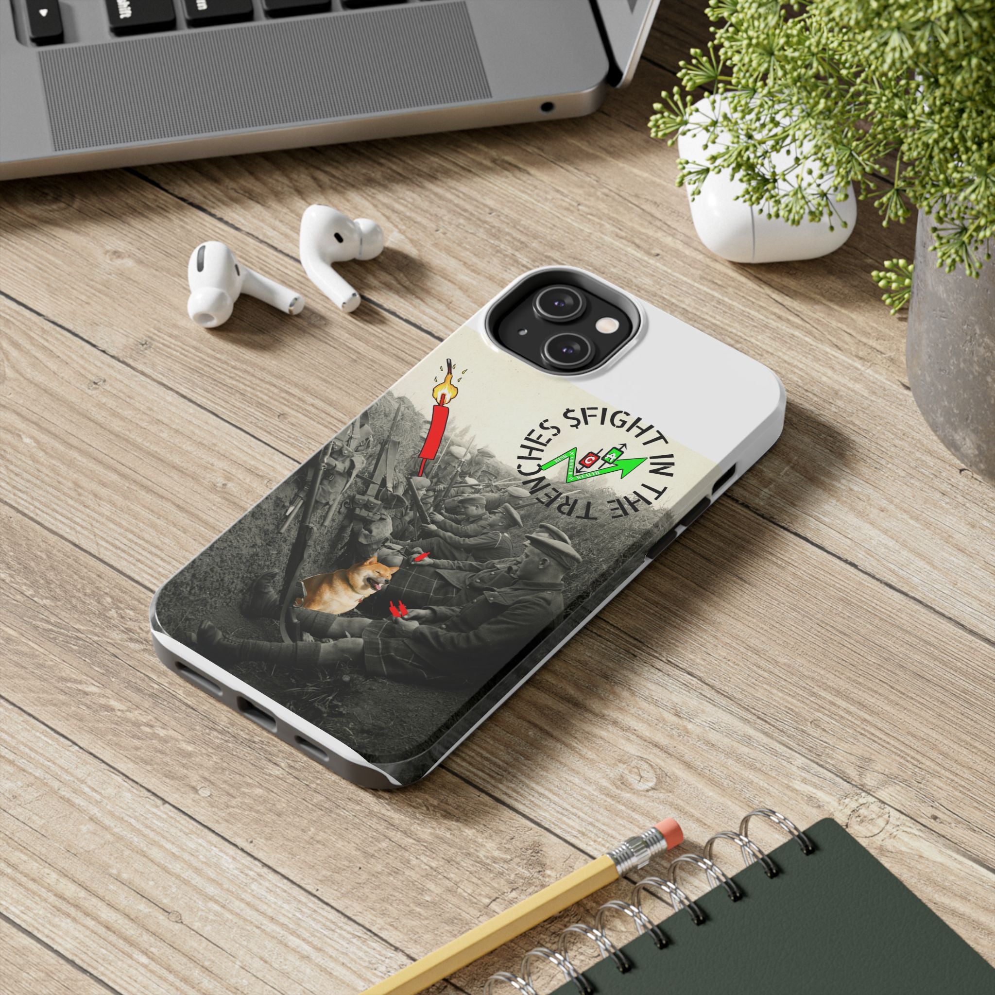 The Trenches Tough Phone Case — Crypt Apparel Trench Dog & Candle Design