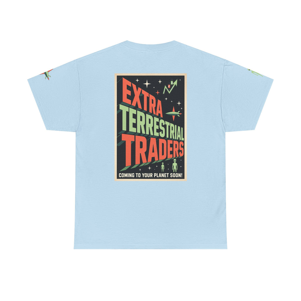Extra Terrestrial Traders Crypto Graphic Tee — Retro Alien Poster Shirt