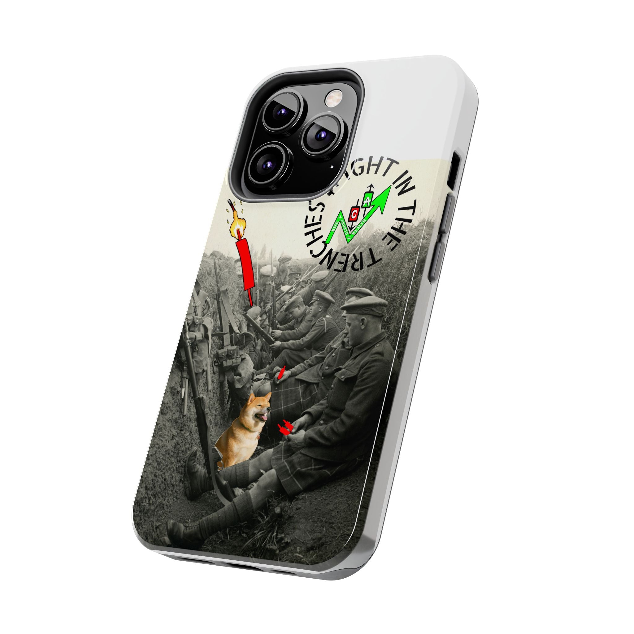 The Trenches Tough Phone Case — Crypt Apparel Trench Dog & Candle Design