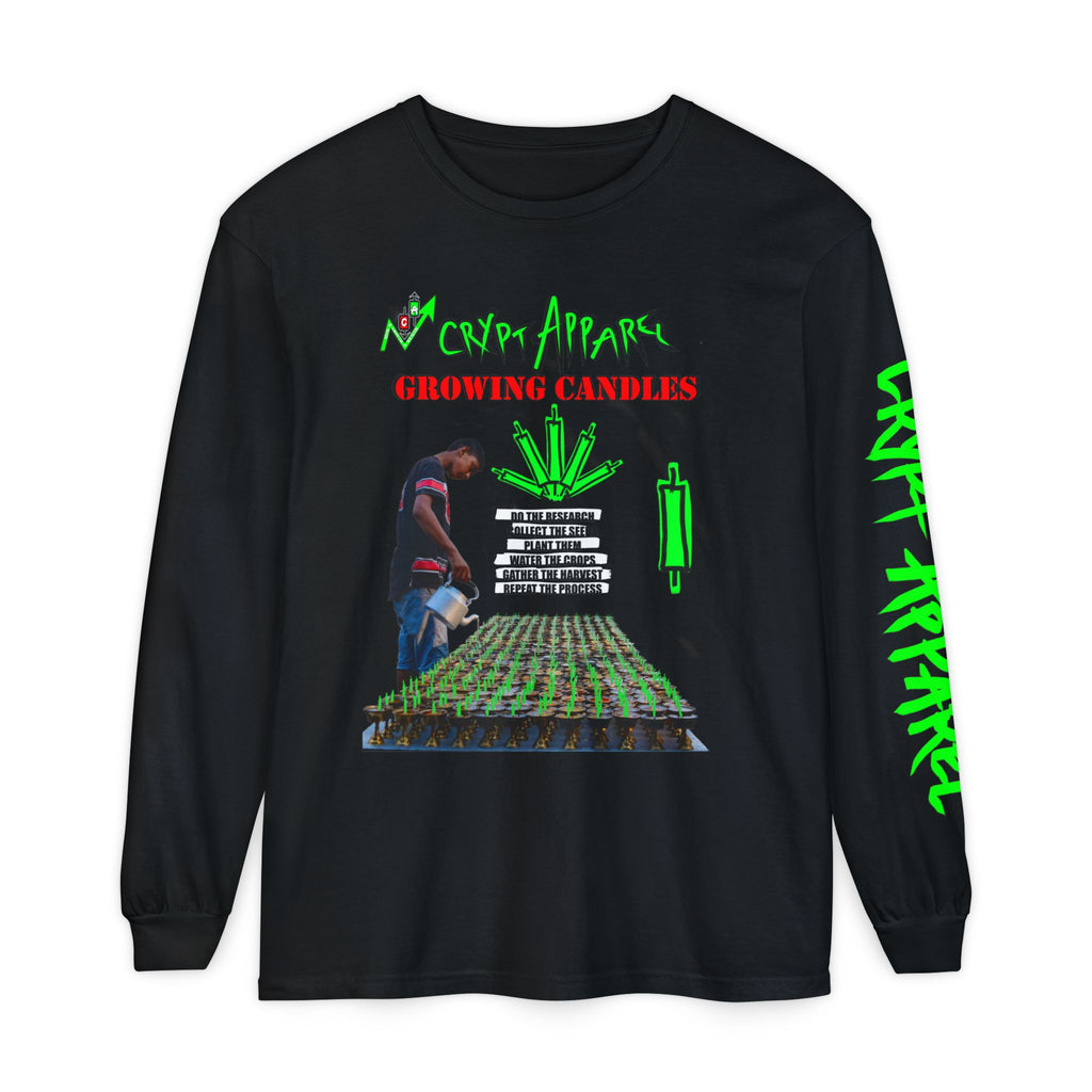 Growing Candles Long Sleeve Tee — "Crypt Apparel" Nurturing Growth