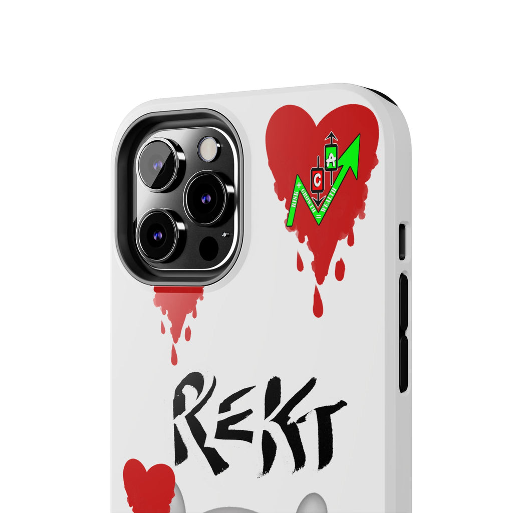 Rekt Portfolio Tough Phone Case — Skull & Dripping Heart Protective Cover