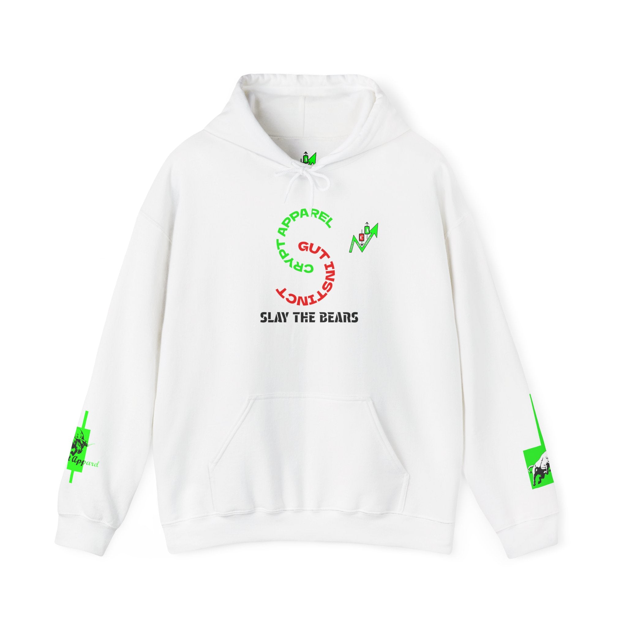 Gut Instinct Bull vs Bear Crypto Hoodie - Slay The Bears Streetwear Pullover