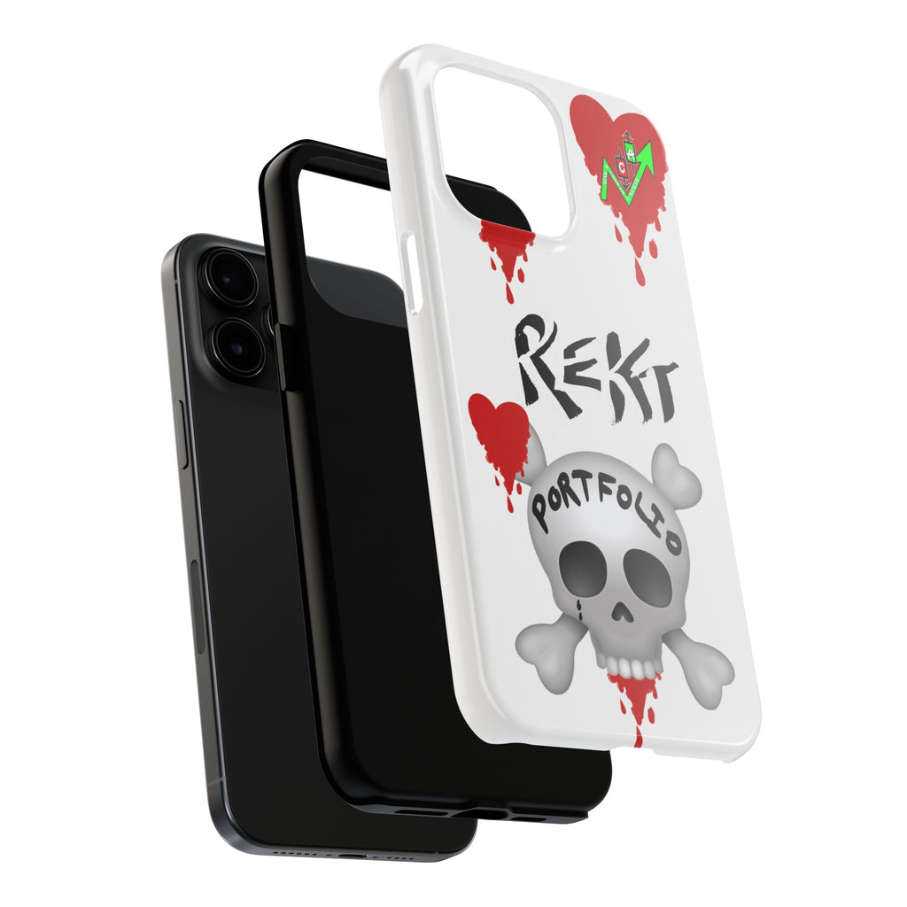Rekt Portfolio Tough Phone Case — Skull & Dripping Heart Protective Cover
