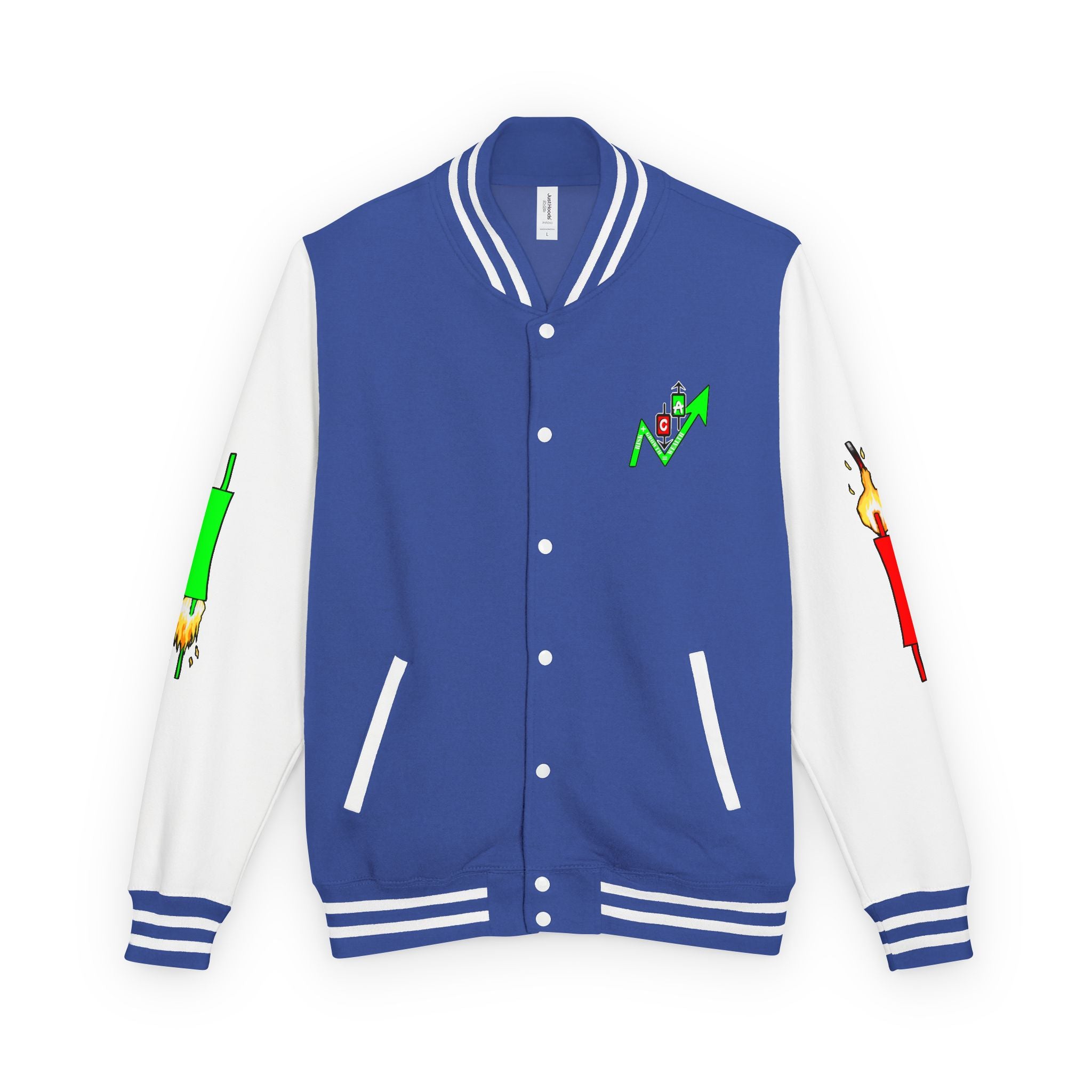 Crypt Apparel Letterman Jacket — 'Crypto Trader' Neon Graffiti Varsity Jacket