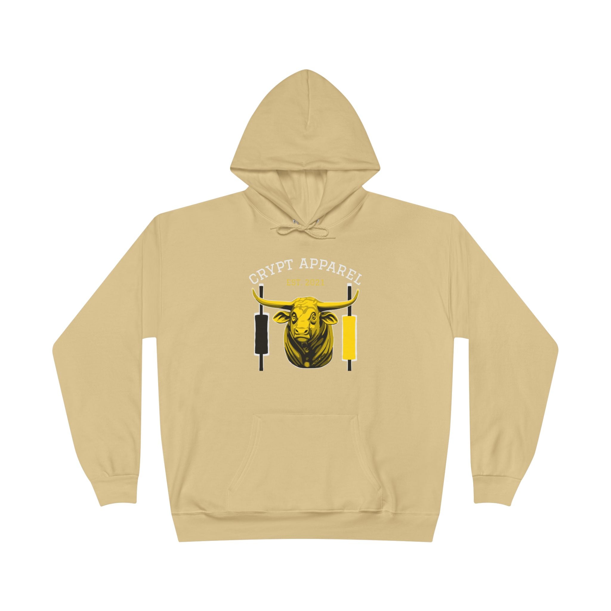 Golden Cross Bull Market Hoodie — 'Crypt Apparel' Crypto Trading Graphic Pullover