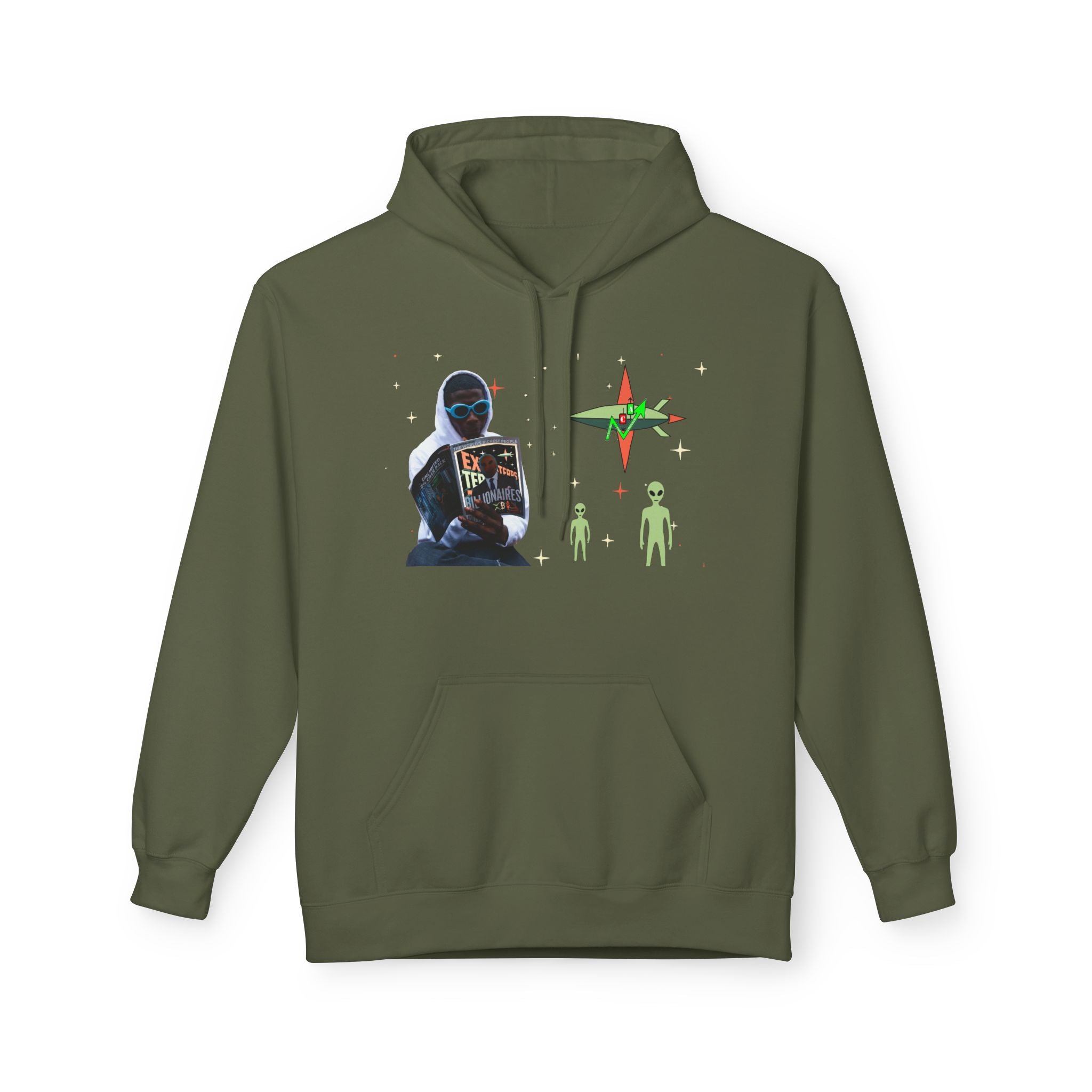 Extra Terrestrial Traders Crypto Hoodie — “Not Alone” Crypt Apparel Retro Sci‑Fi Graphic