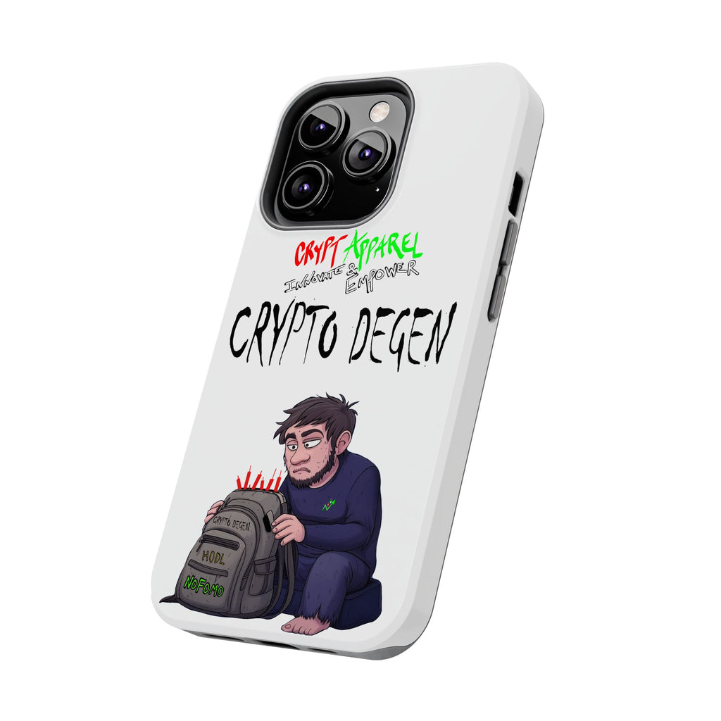 Crypto Degen Tough Phone Case — Cartoon HODL Backpack Design