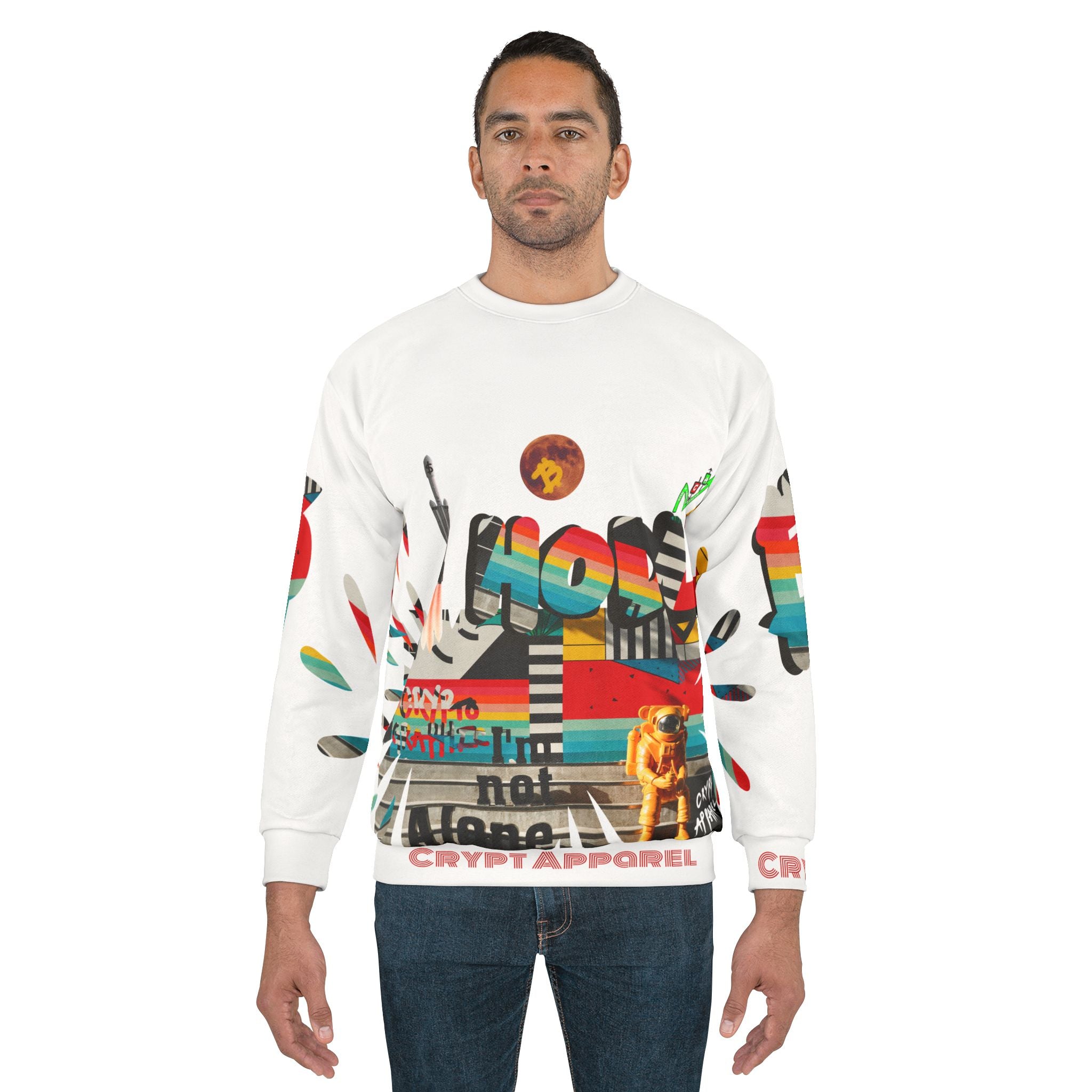 Urban Jungle crypto Sweatshirt | Crypt Apparel Graffiti Collage, 'Bitcoin Inspired' Graphic