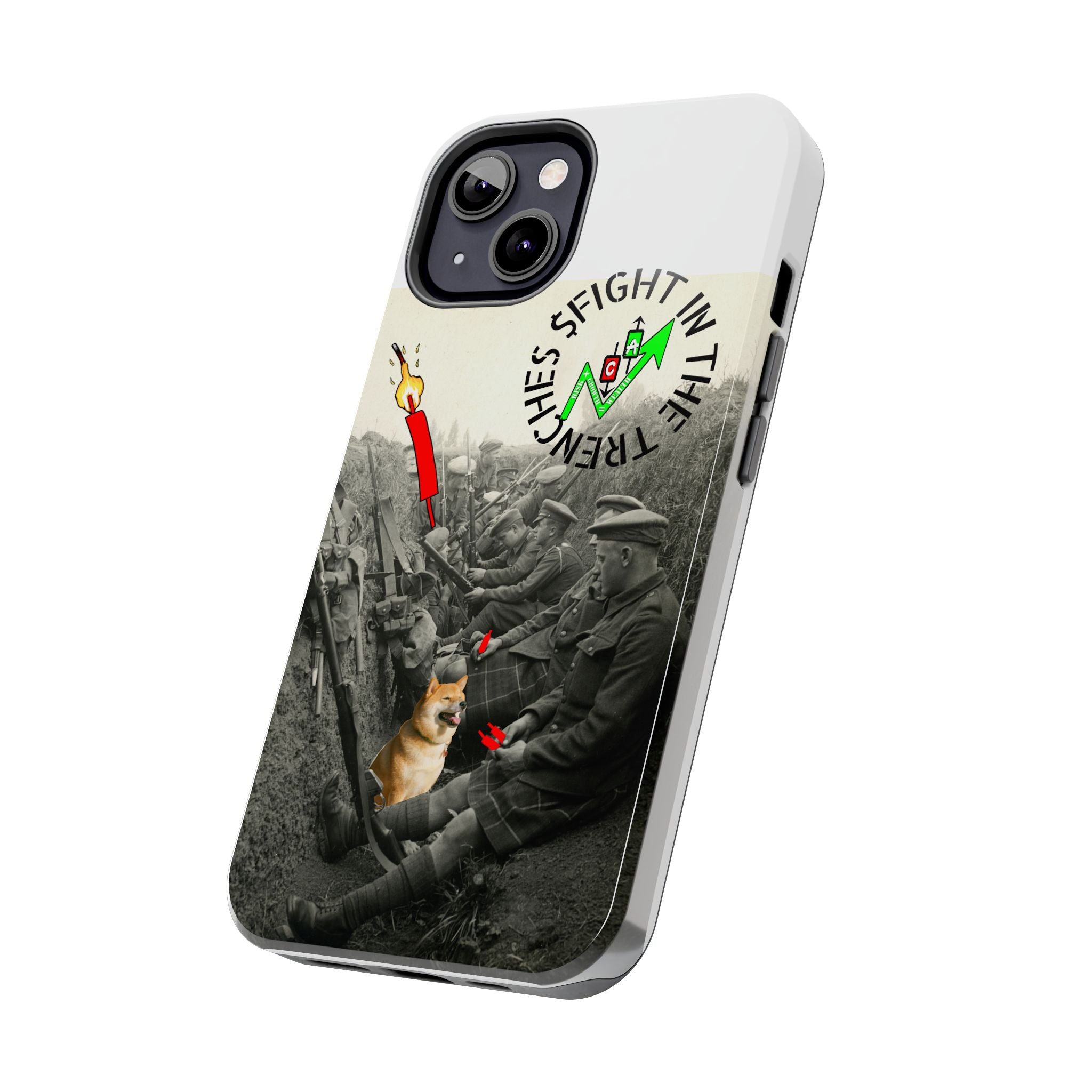 The Trenches Tough Phone Case — Crypt Apparel Trench Dog & Candle Design
