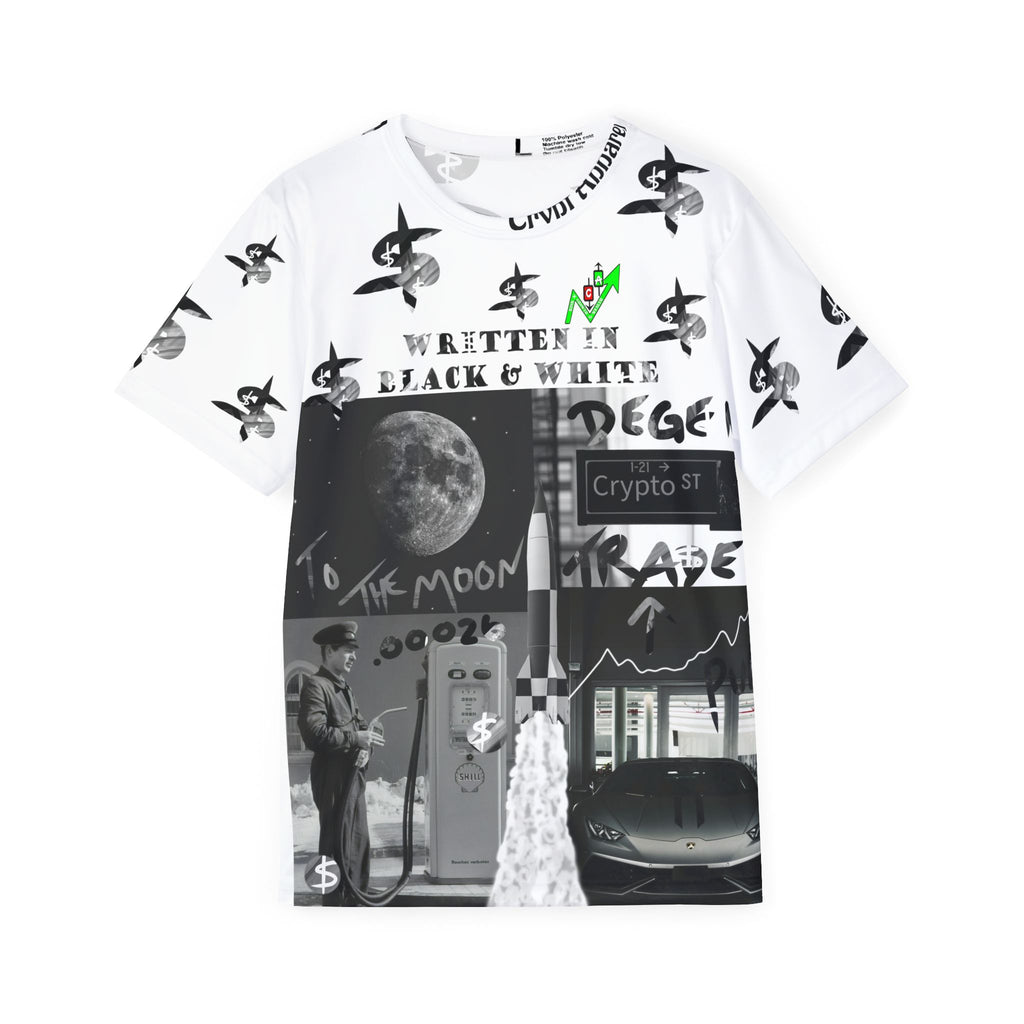B&W Crypt Apparel T-Shirt | All Over Crypto Design Sports Jersey