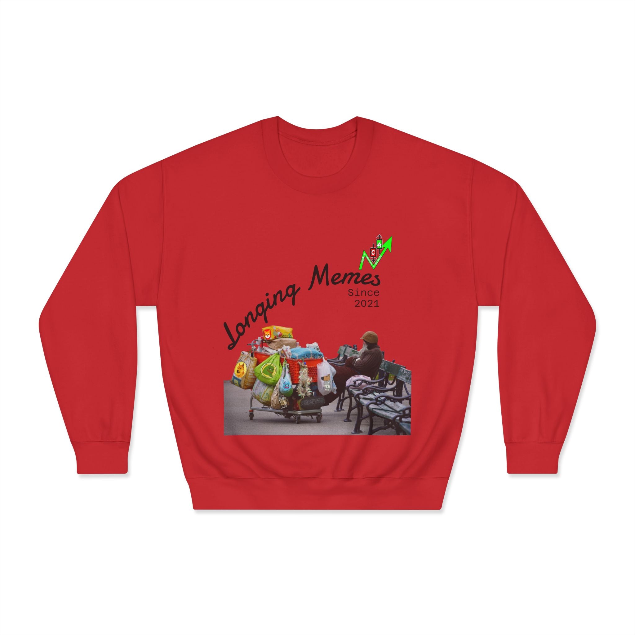 Bag Holders Meme Coin Crypto Crewneck Sweatshirt — "Crypt Apparel" Graphic
