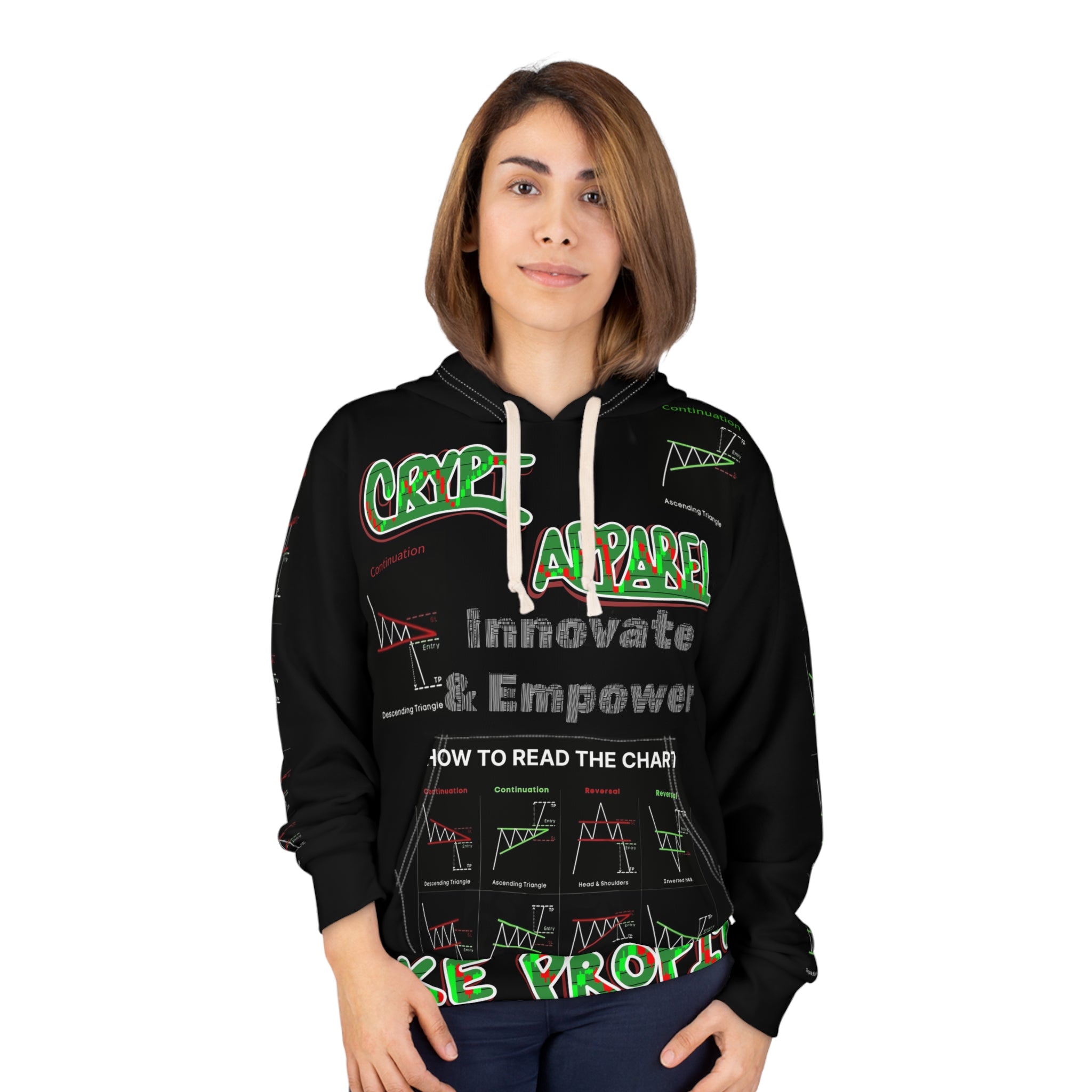Charted Crypt Apparel Hoodie — 'Stop Loss Take Profit' All-Over-Print Pullover