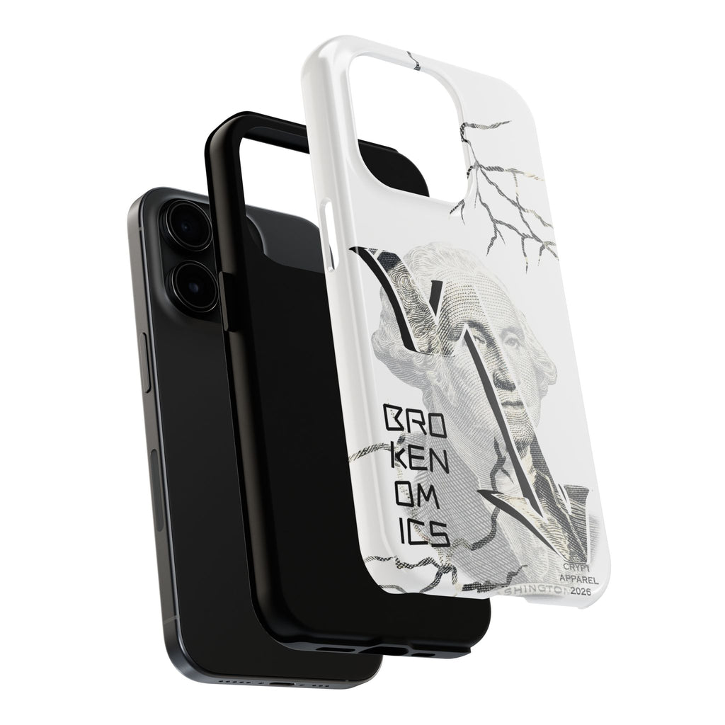 Brokenomics Crypto Tough Phone Case — 'Crypt Apparel' Cracked Dollar Graphic Protective Cover