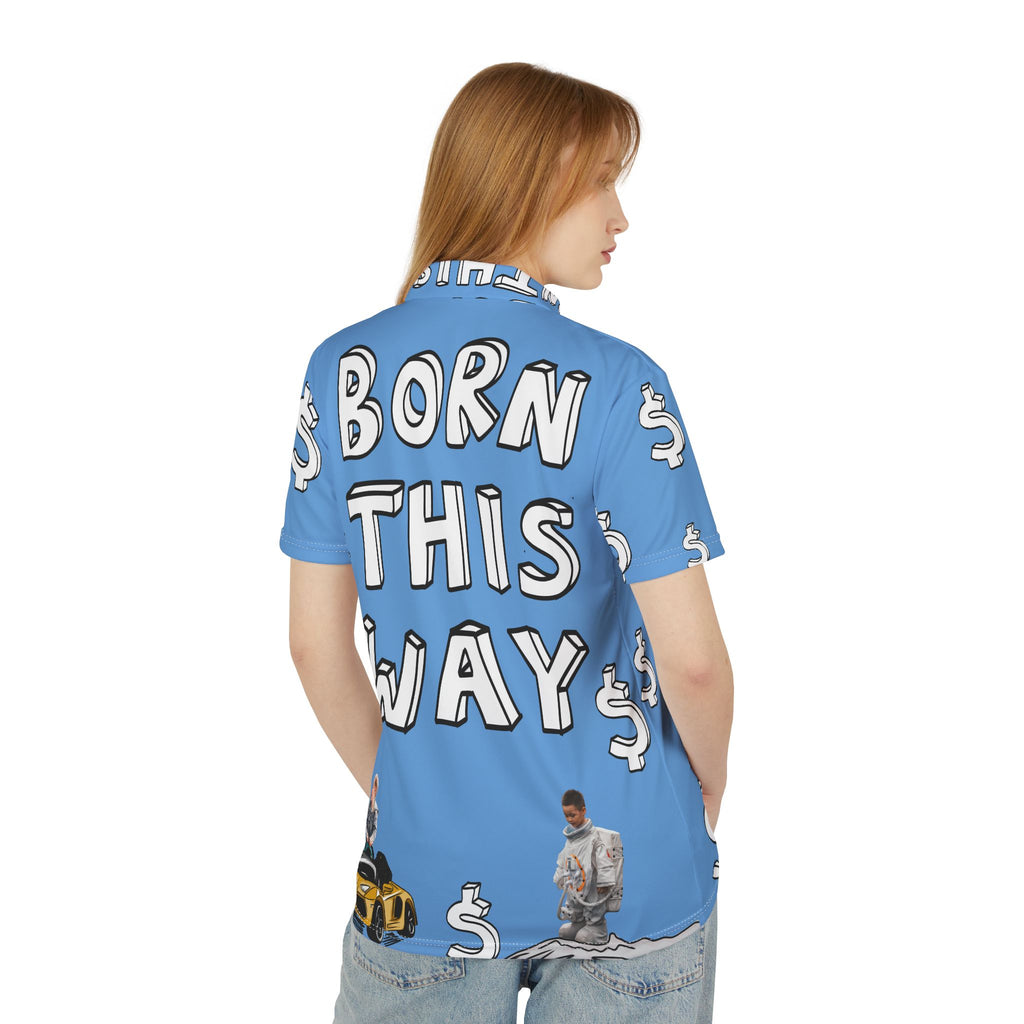 Born This Way Bitcoin inspired Polo Shirt | Crypto All-Over Print