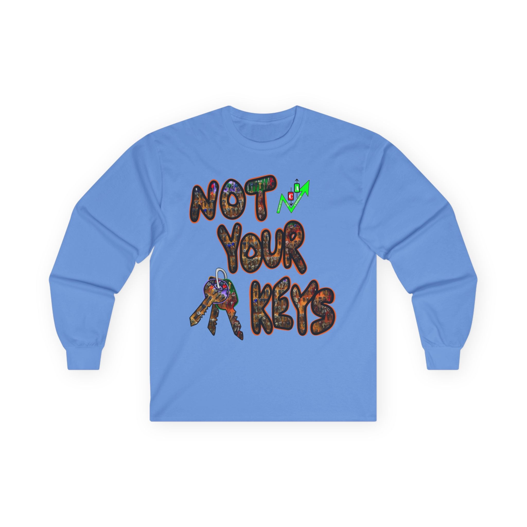 Not Your Keys Crypto Long Sleeve Tee — "Not Your Keys / Not Your Coins" Graphic Shirt