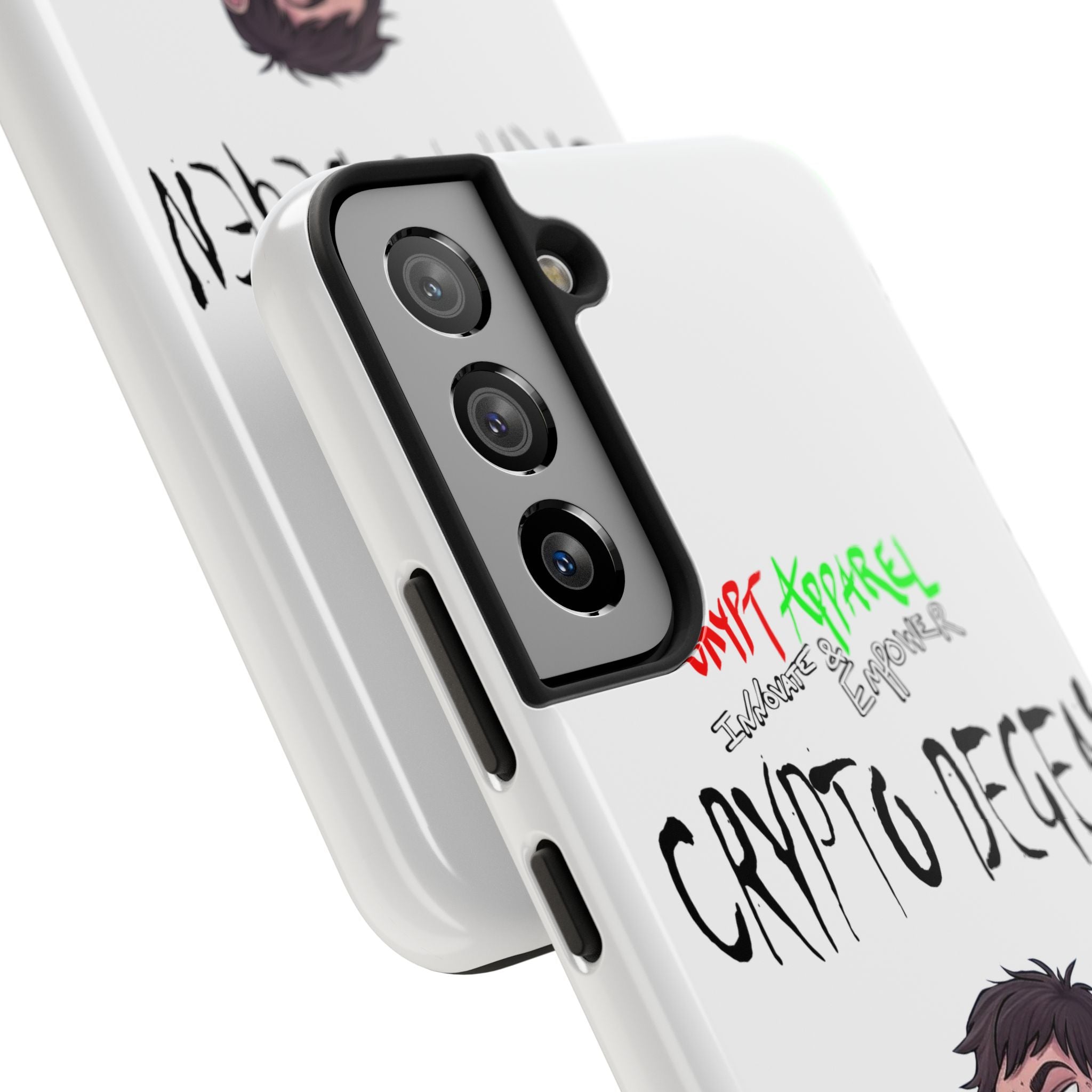 Crypto Degen Tough Phone Case — Cartoon HODL Backpack Design