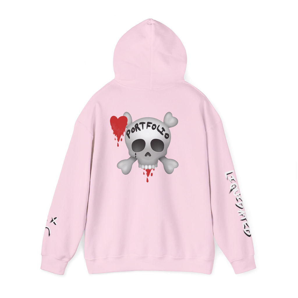 Rekt Portfolio Crypto Trading Hoodie – Crypt Apparel Skull Heart Graffiti Streetwear Pullover