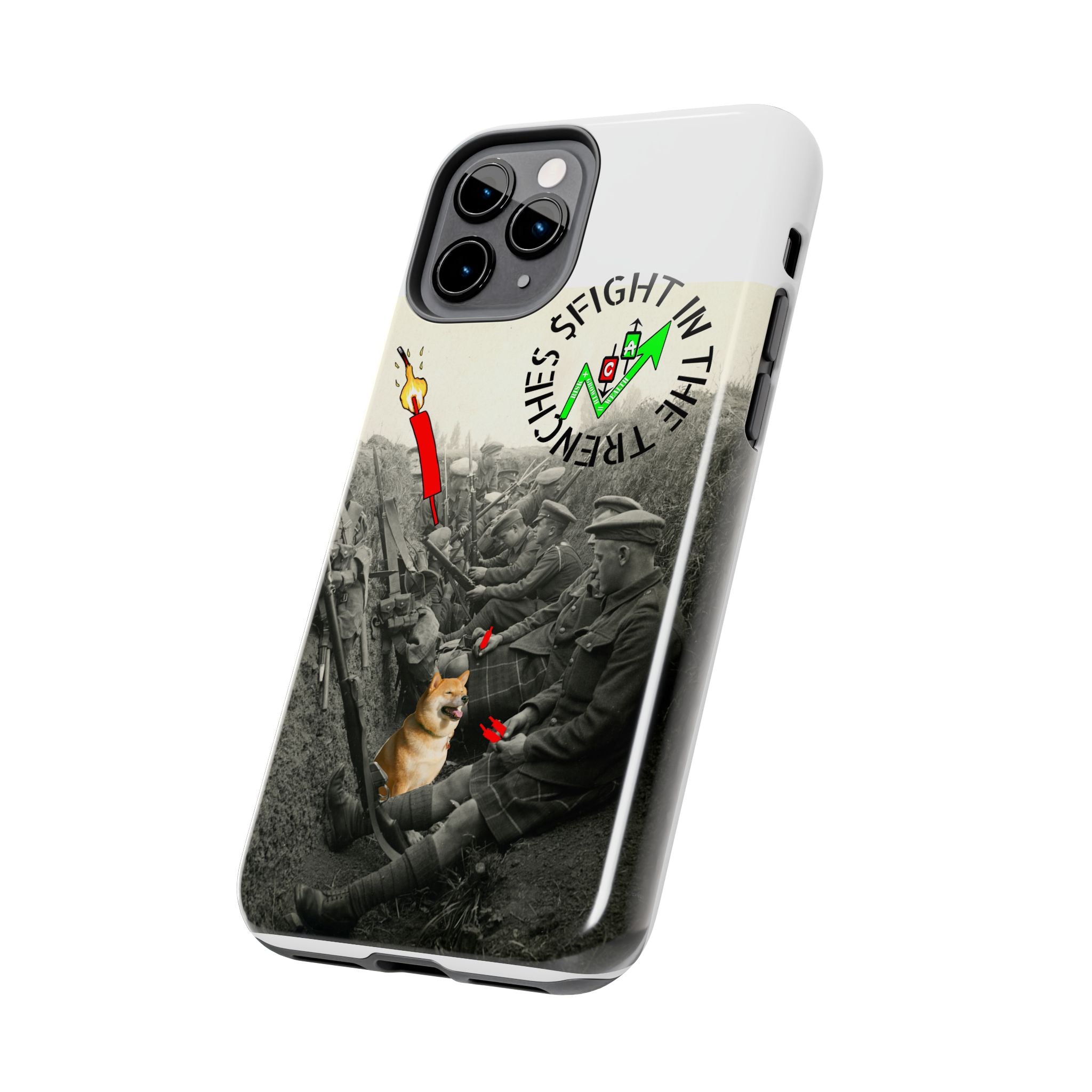The Trenches Tough Phone Case — Crypt Apparel Trench Dog & Candle Design