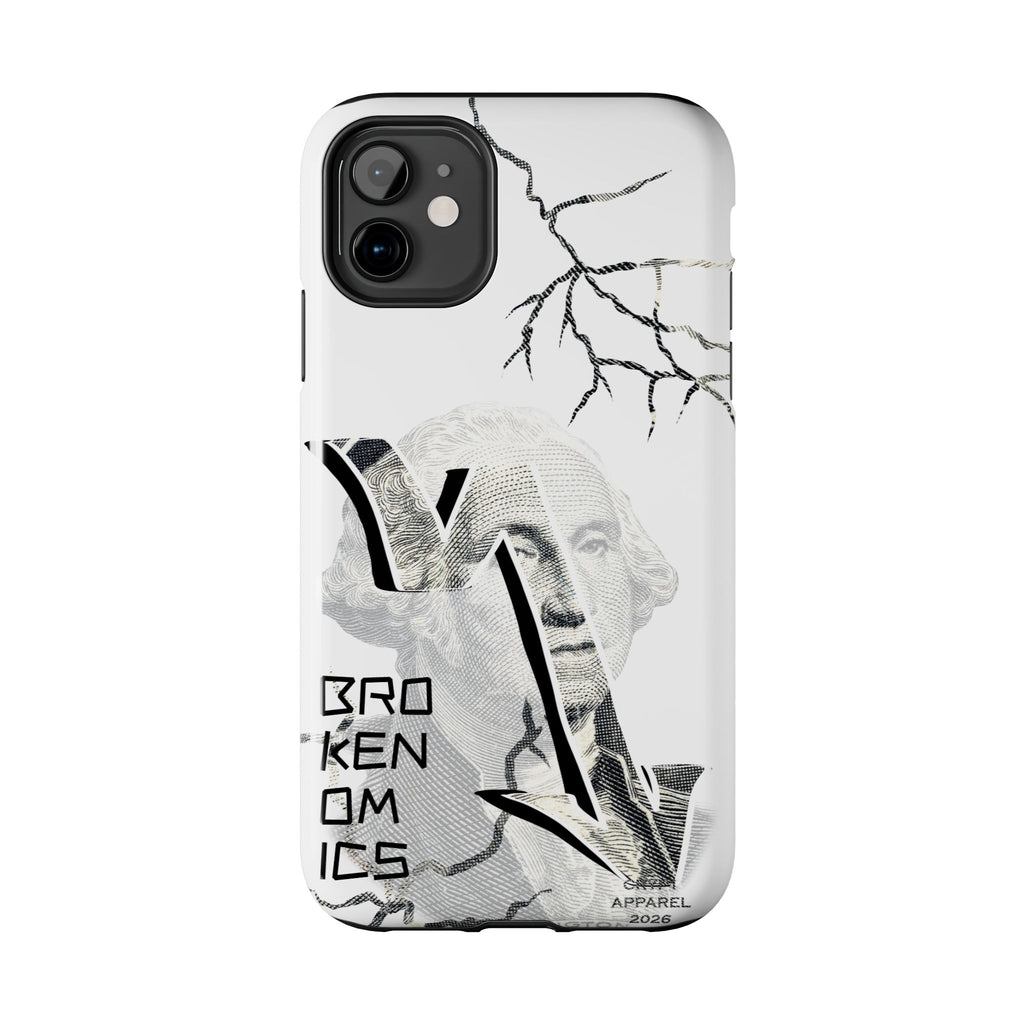 Brokenomics Crypto Tough Phone Case — 'Crypt Apparel' Cracked Dollar Graphic Protective Cover