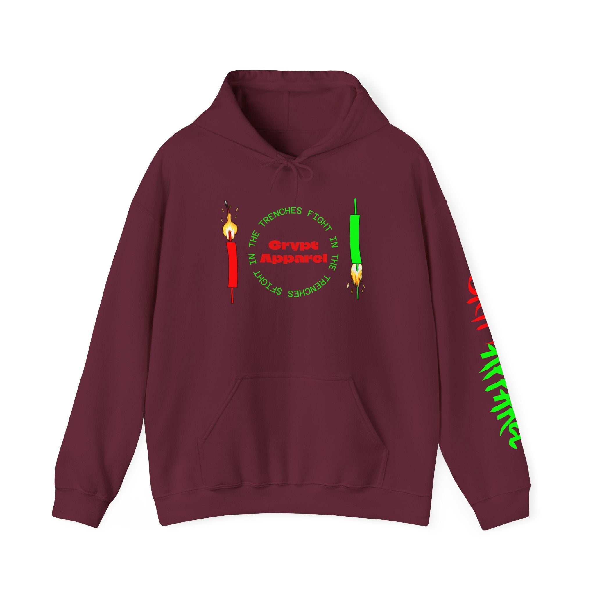 The Trenches Crypto Meme Hoodie — Crypt Apparel Trench Life Graphic Streetwear Hoodie