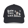 Born This Way graphic Mid Profile Baseball Cap | Crypt Apparel Bitcoin inspired art