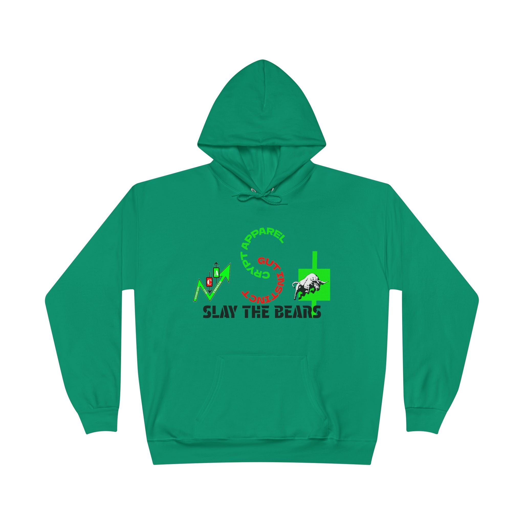 Gut Instinct Bull vs Bear Crypto Hoodie - Dual Sided Slay The Bears Streetwear Pullover