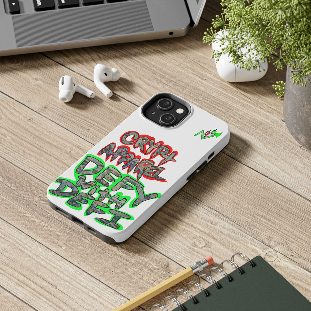 DEFY with DEFI Tough Phone Case — "Crypt Apparel: "Money" Graffiti Crypto Design