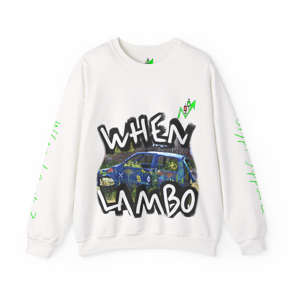 When Lambo Bitcoin inspired Graphic Crewneck Sweatshirt | Crypto Art Streetwear