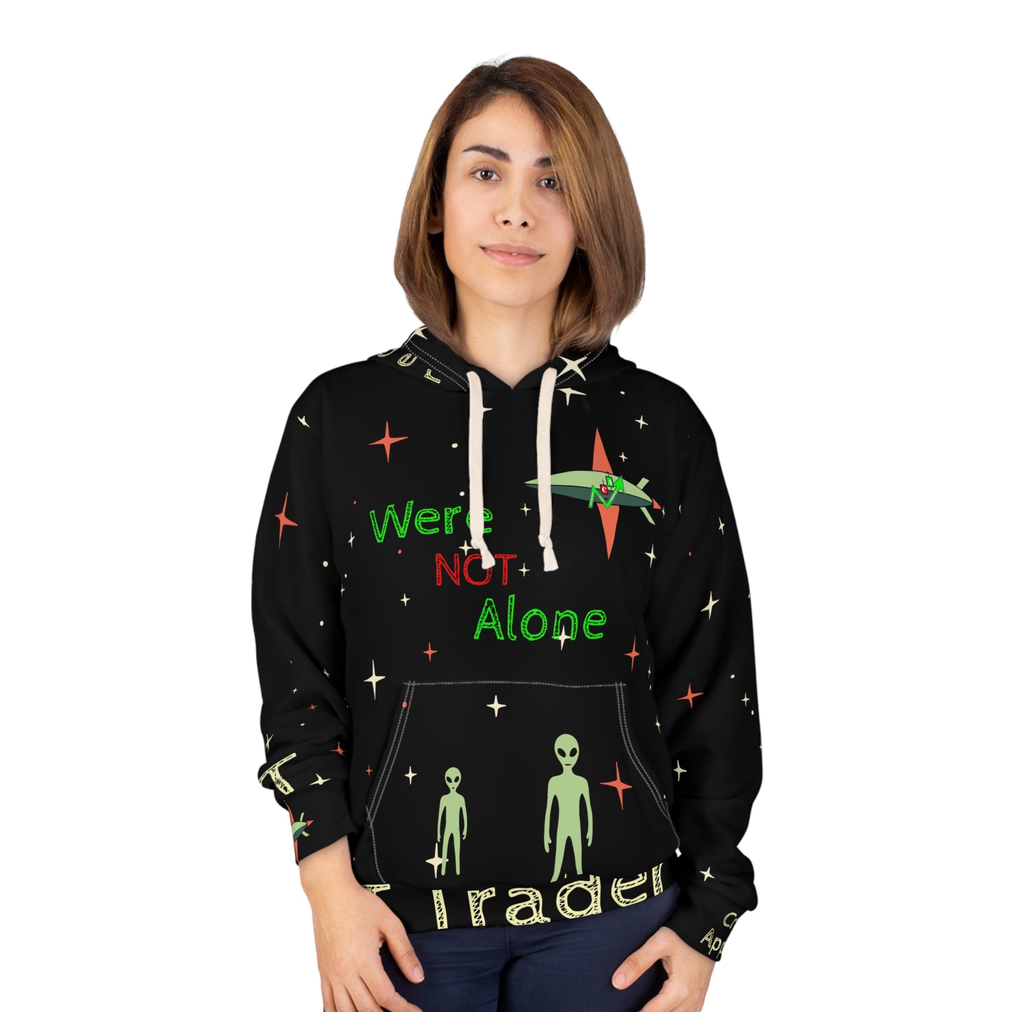 Extra Terrestrial Trader Crypto Hoodie — "We're Not Alone" Crypt Apparel Bitcoin Pullover