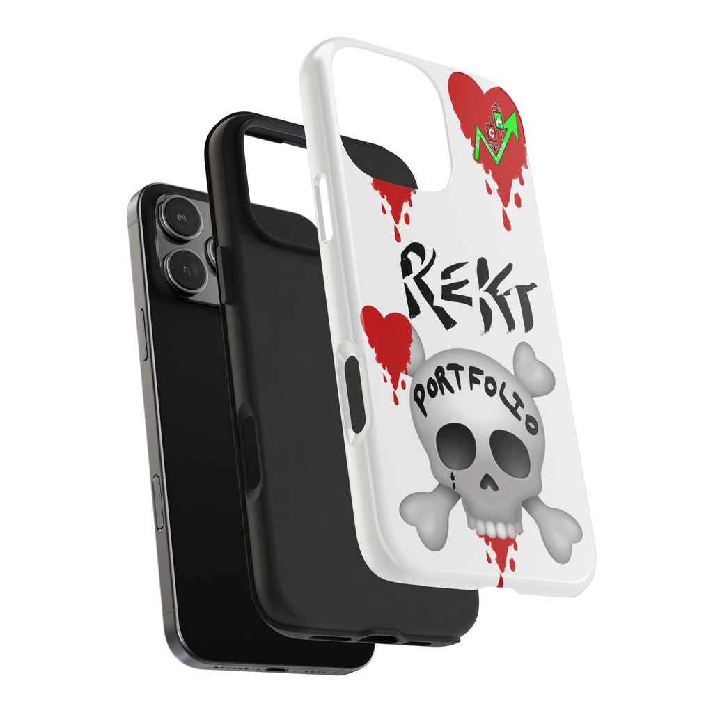 Rekt Portfolio Tough Phone Case — Skull & Dripping Heart Protective Cover