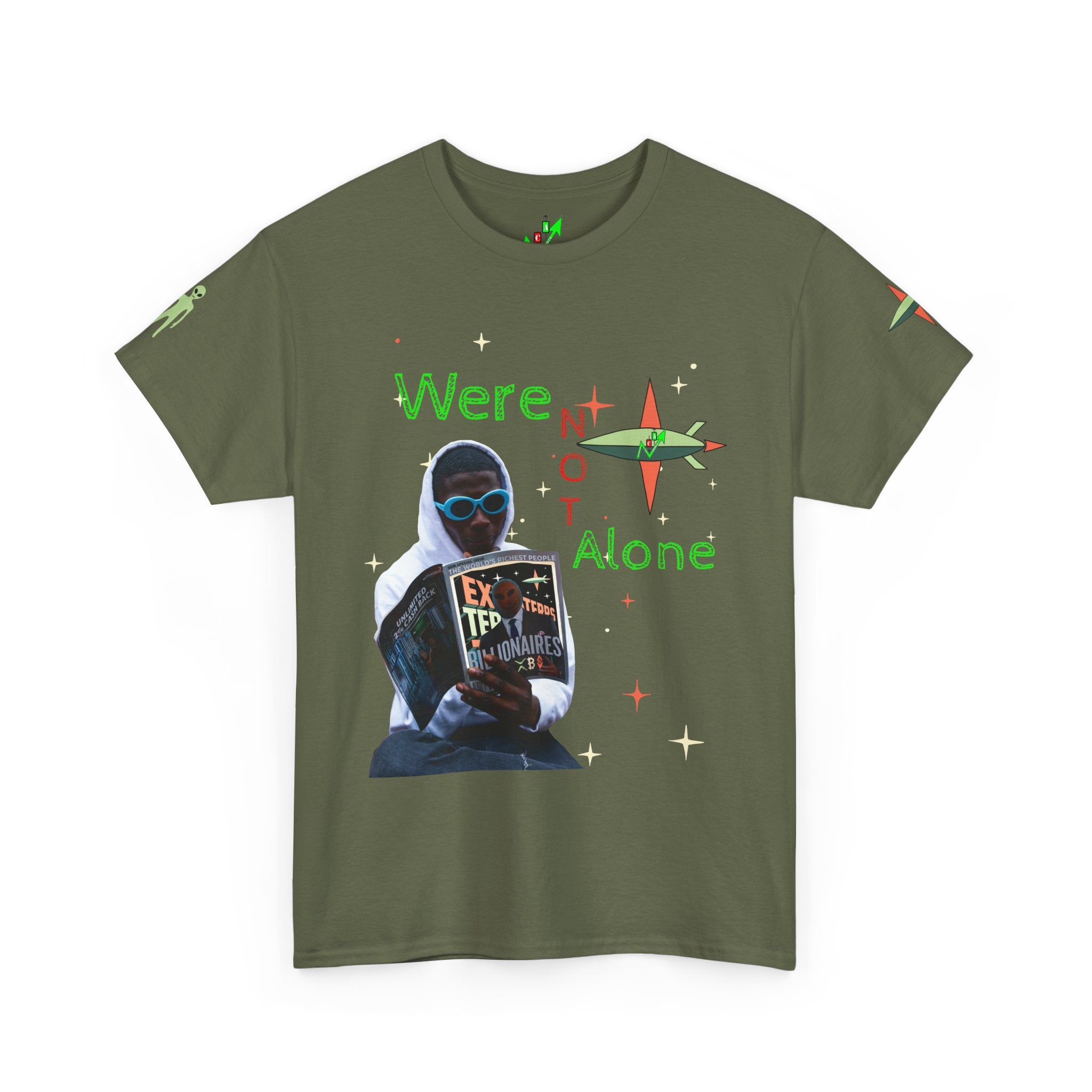 Extra Terrestrial Traders Crypto Graphic Tee — Retro Alien Poster Shirt