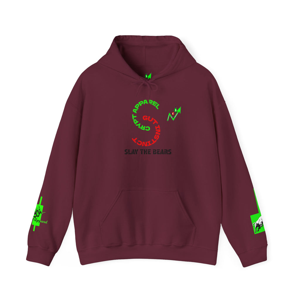 Gut Instinct Bull vs Bear Crypto Hoodie - Slay The Bears Streetwear Pullover