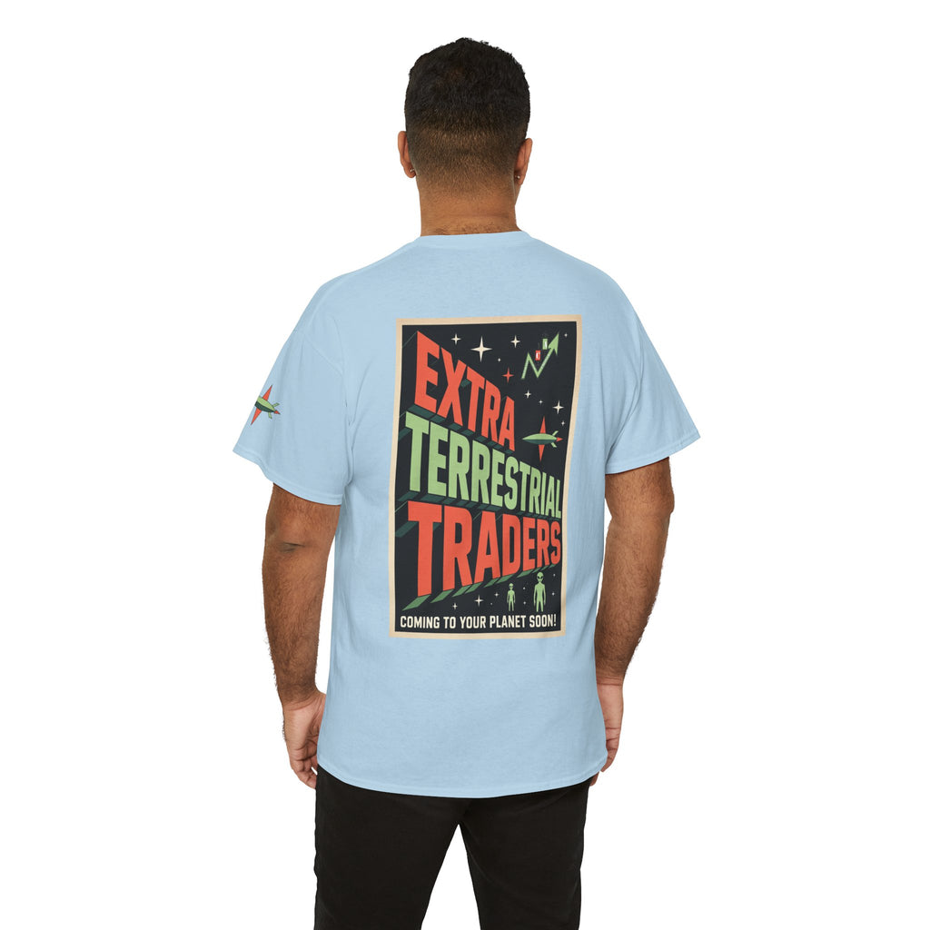 Extra Terrestrial Traders Crypto Graphic Tee — Retro Alien Poster Shirt