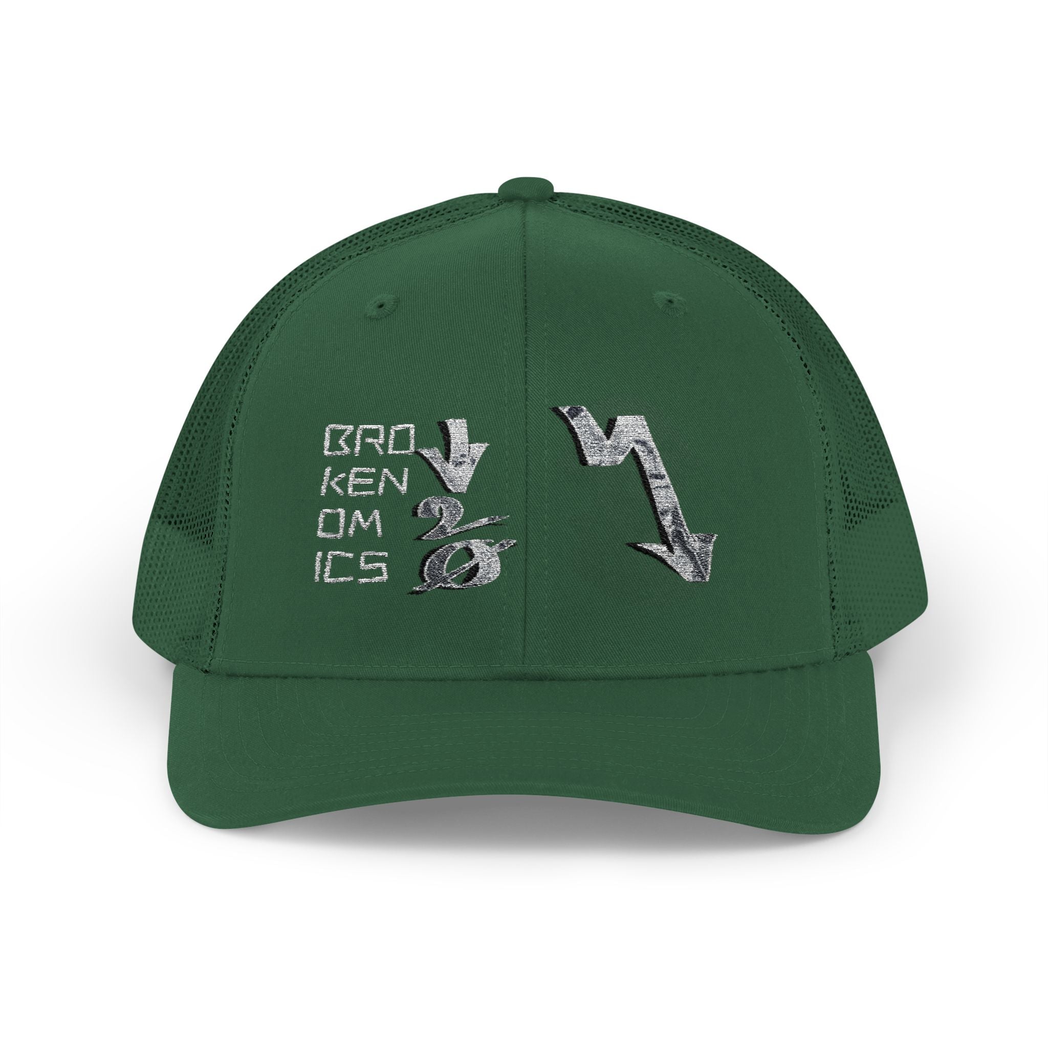 Brokenomics Crypto Trucker Cap - Crypt Apparel Distressed Arrow Graphic Snapback