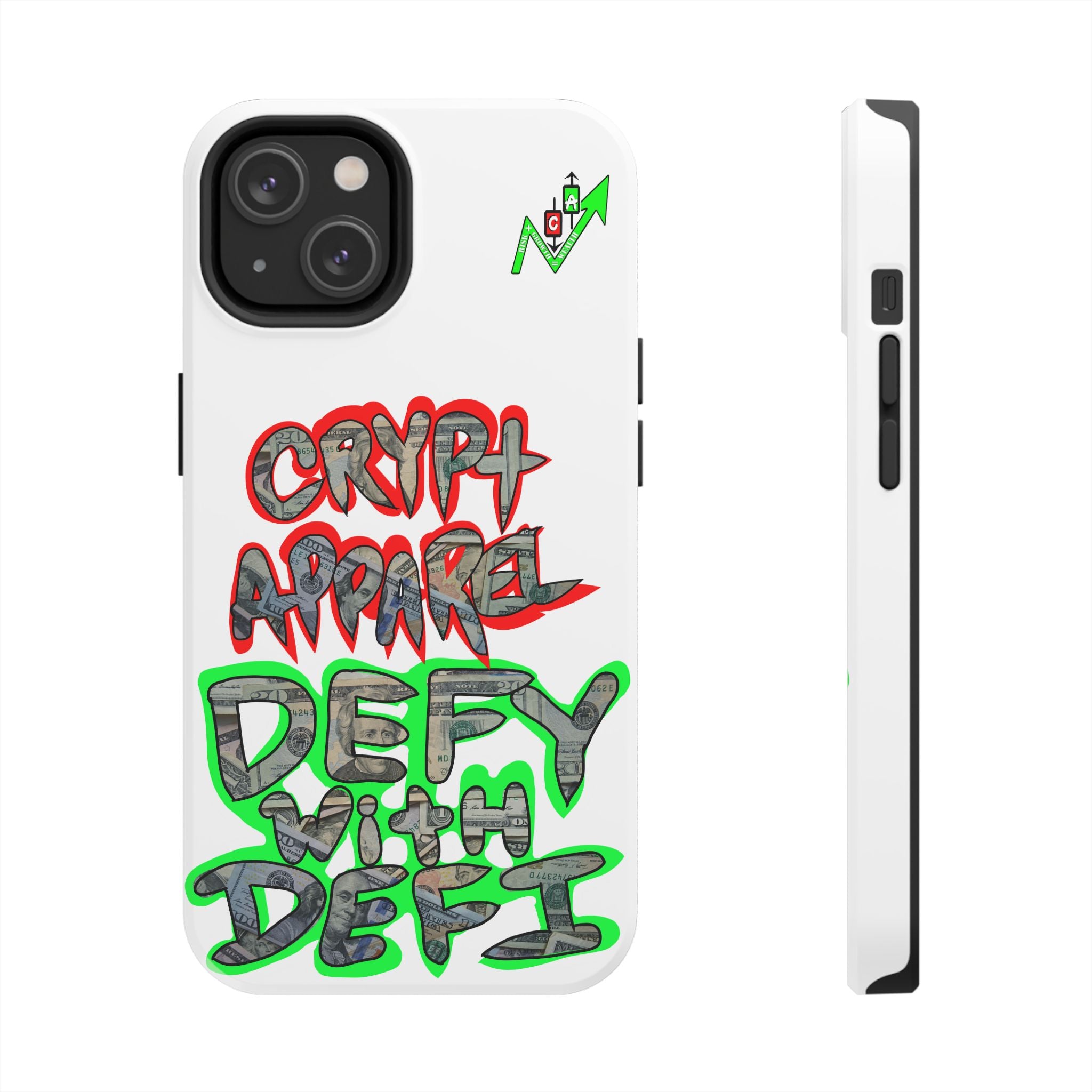 DEFY with DEFI Tough Phone Case — "Crypt Apparel: "Money" Graffiti Crypto Design