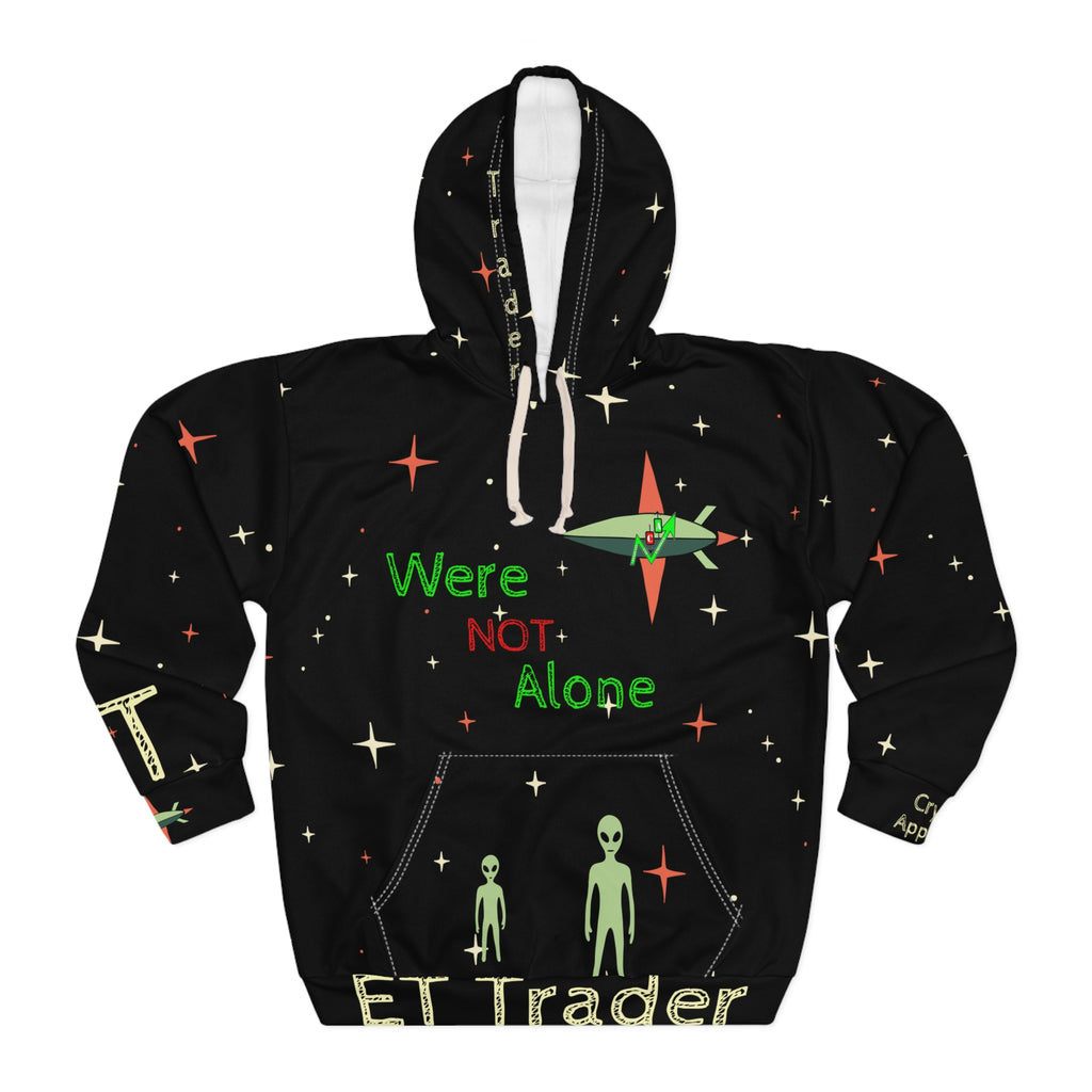 Crypt Apparel Black All Over Print Alien trader crypto hoodie