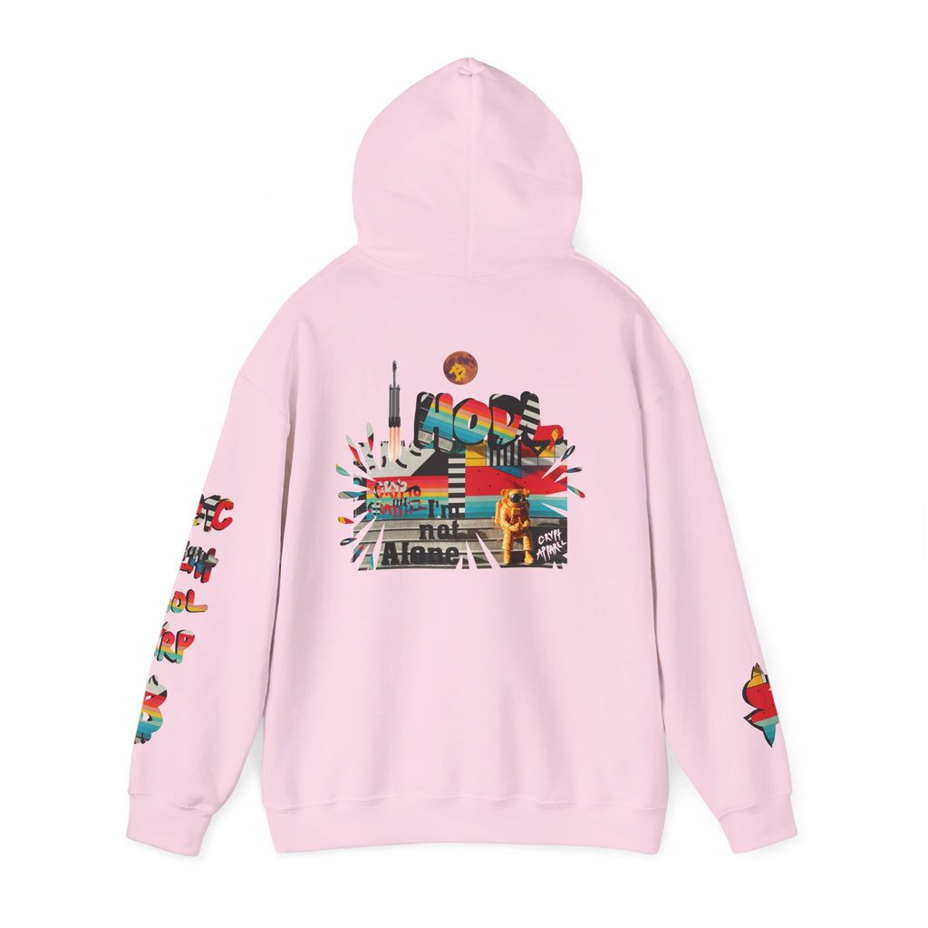 Urban Jungle Crypto Bitcoin Hoodie — Crypt Apparel Astronaut “Not Alone” Graphic Pullover