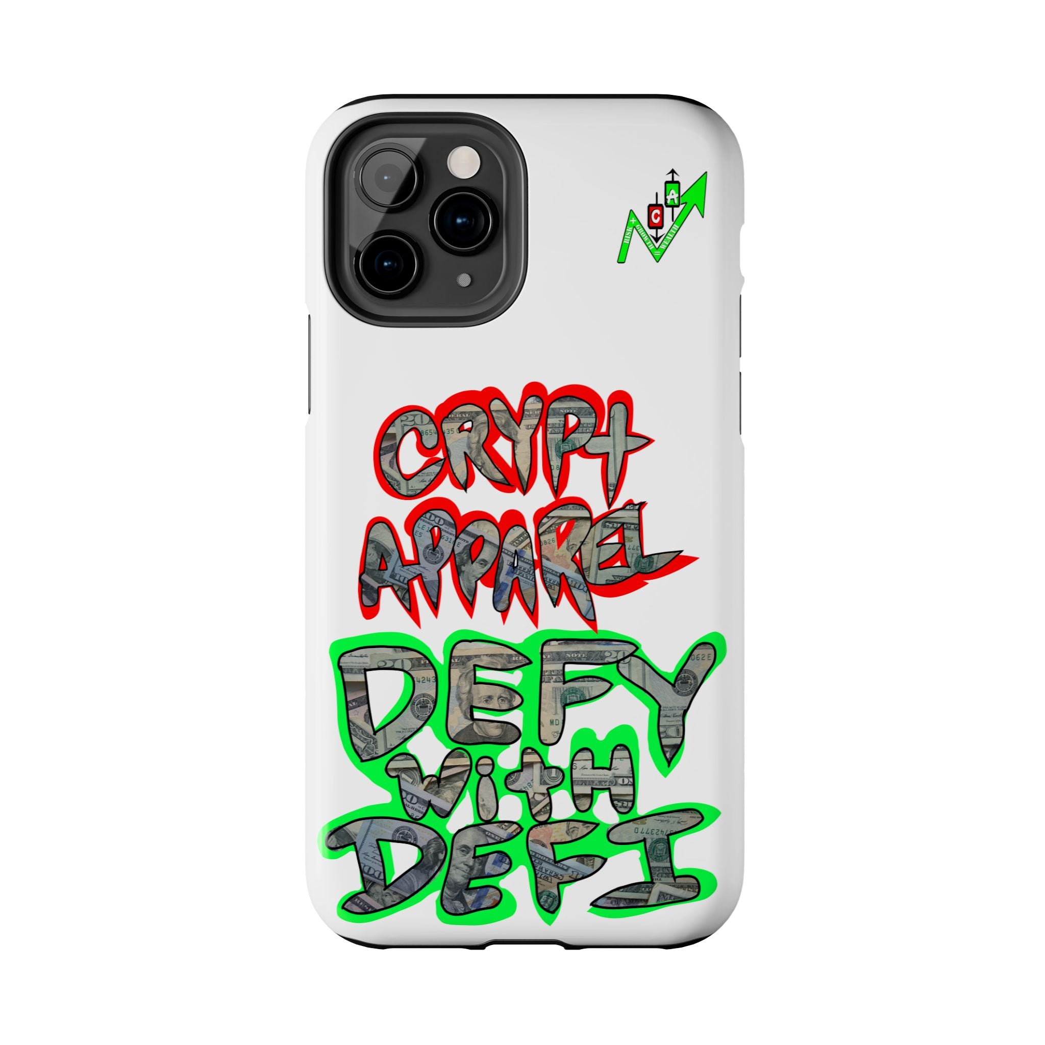 DEFY with DEFI Tough Phone Case — "Crypt Apparel: "Money" Graffiti Crypto Design