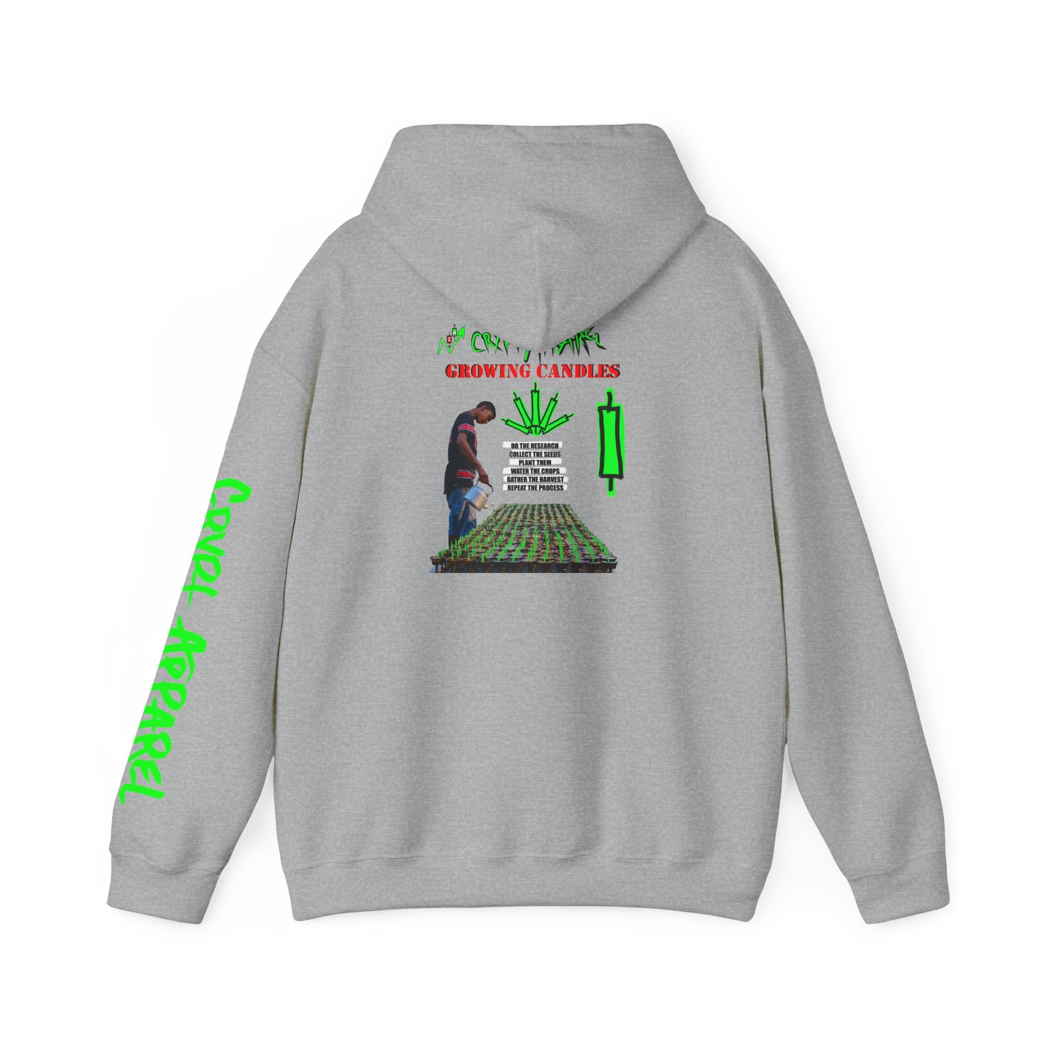 Growing Candles Crypto Hoodie | Crypt Apparel Nurturing Charts