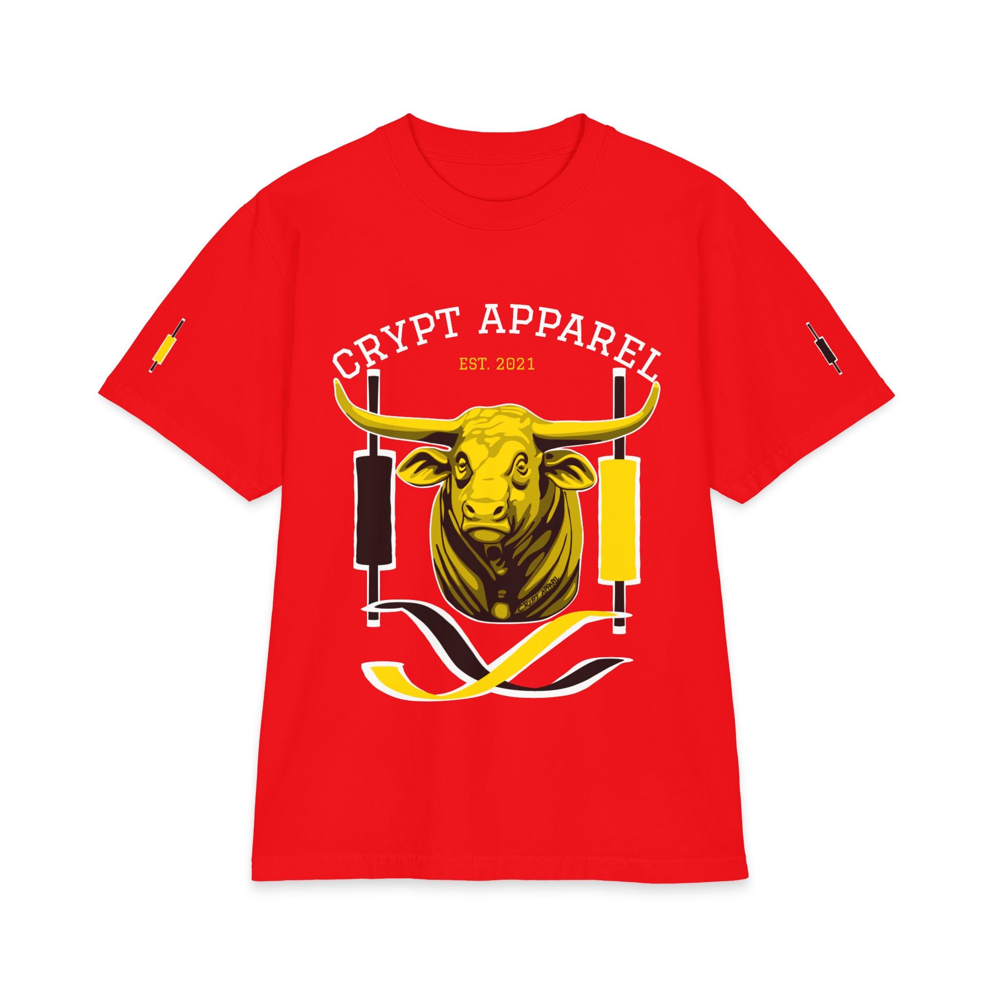 Golden Cross Bull Market T-Shirt — Crypt Apparel Est. 2021 Graphic Tee