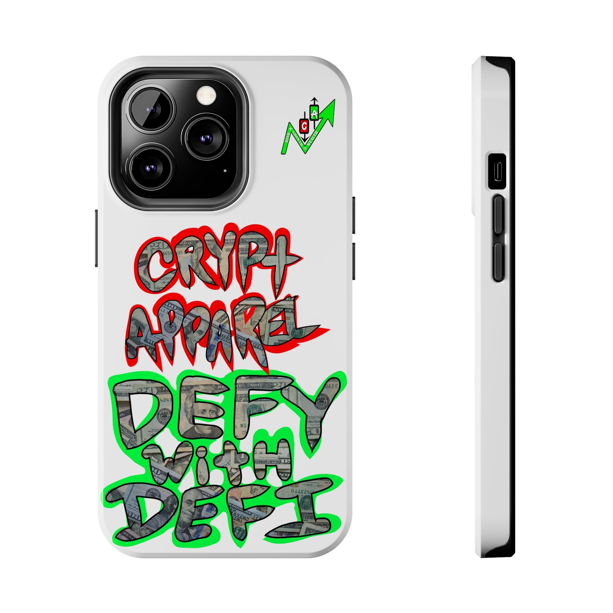 DEFY with DEFI Tough Phone Case — "Crypt Apparel: "Money" Graffiti Crypto Design