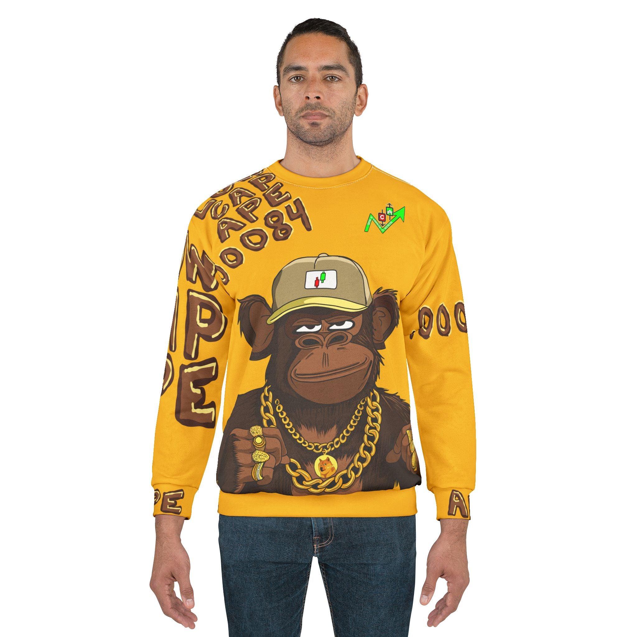 Low Cap Ape Graphic Sweatshirt — Crypt Apparel | Crypto Streetwear