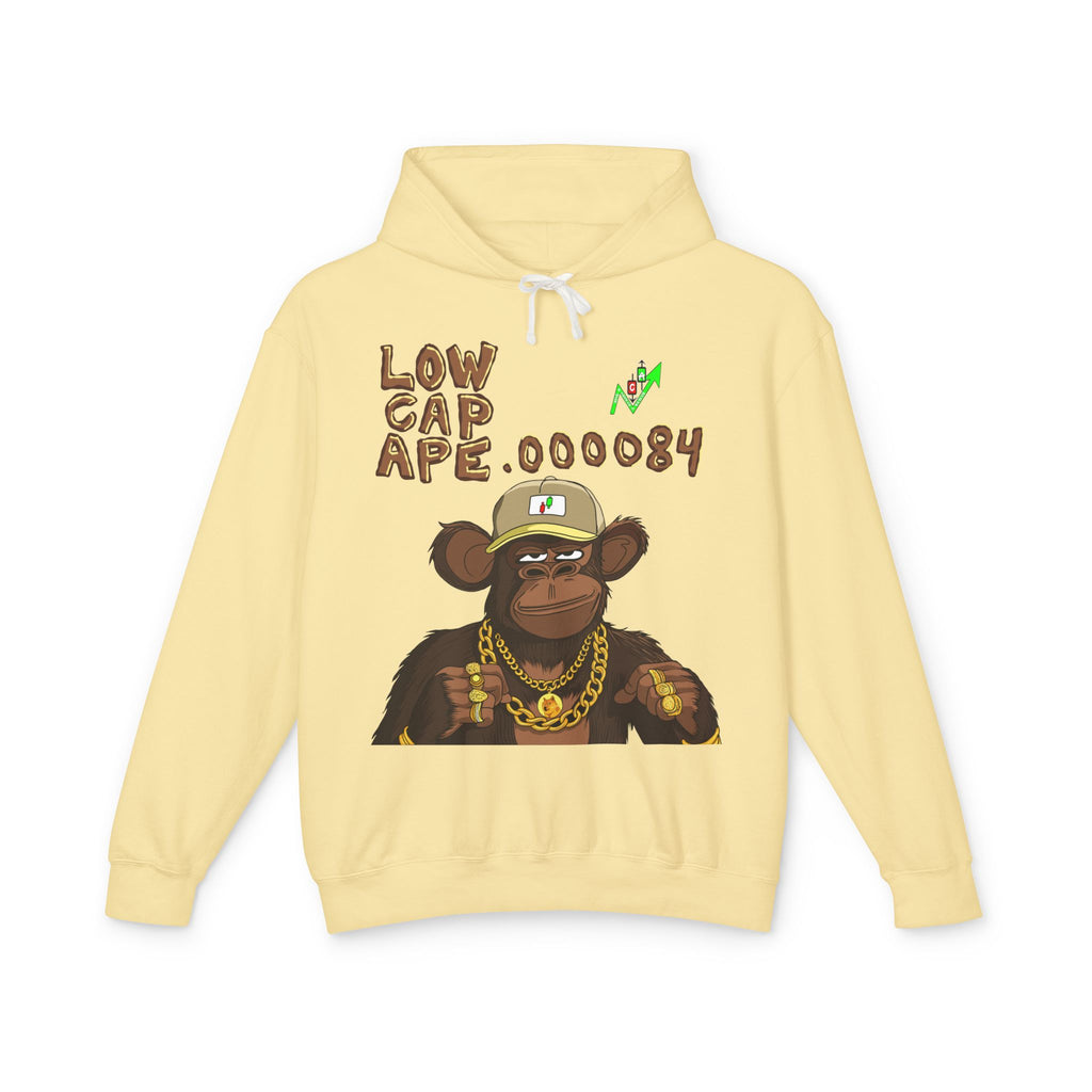 Low Cap Ape Meme Coin Hoodie — Crypt Apparel Cryptocurrency Graphic Pullover
