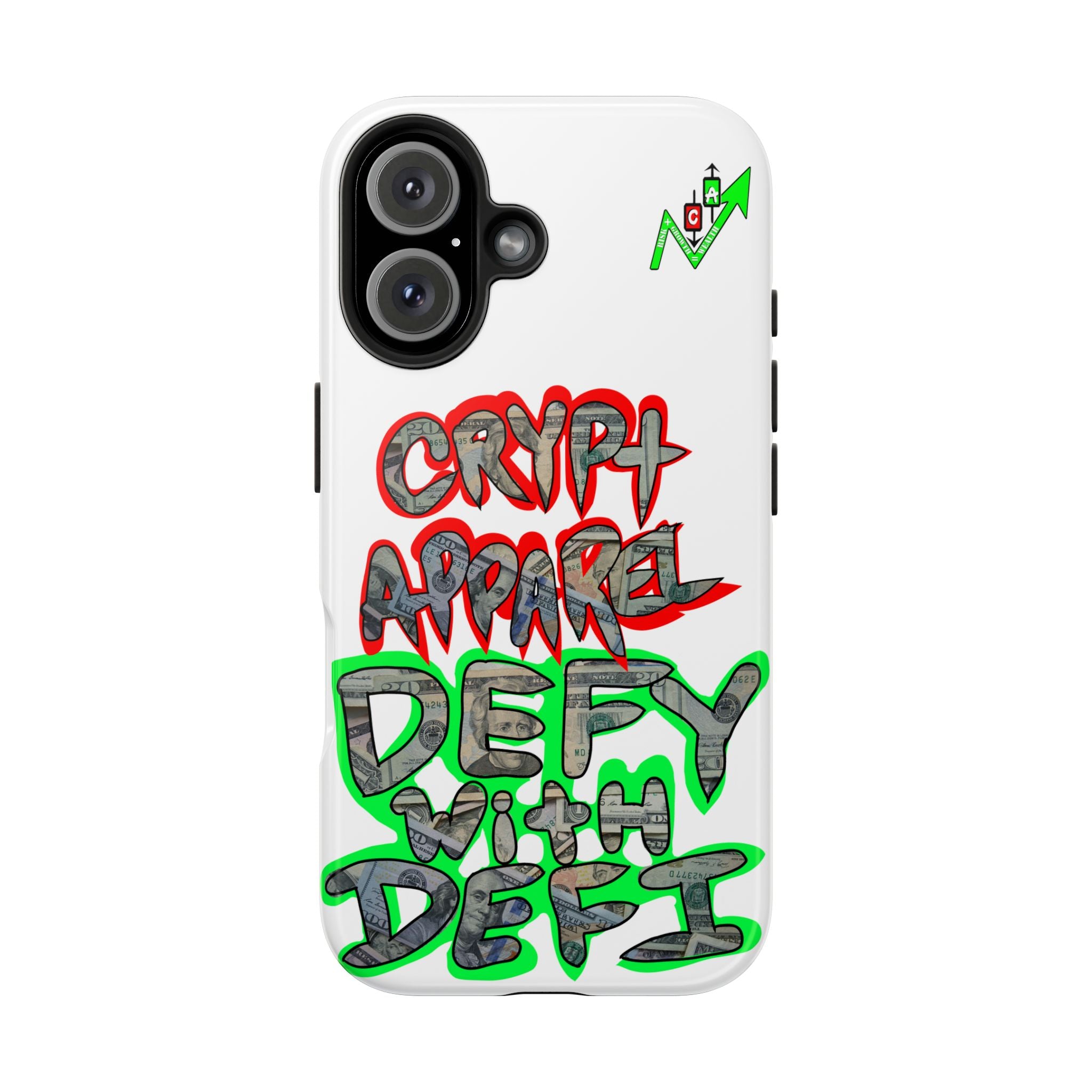DEFY with DEFI Tough Phone Case — "Crypt Apparel: "Money" Graffiti Crypto Design