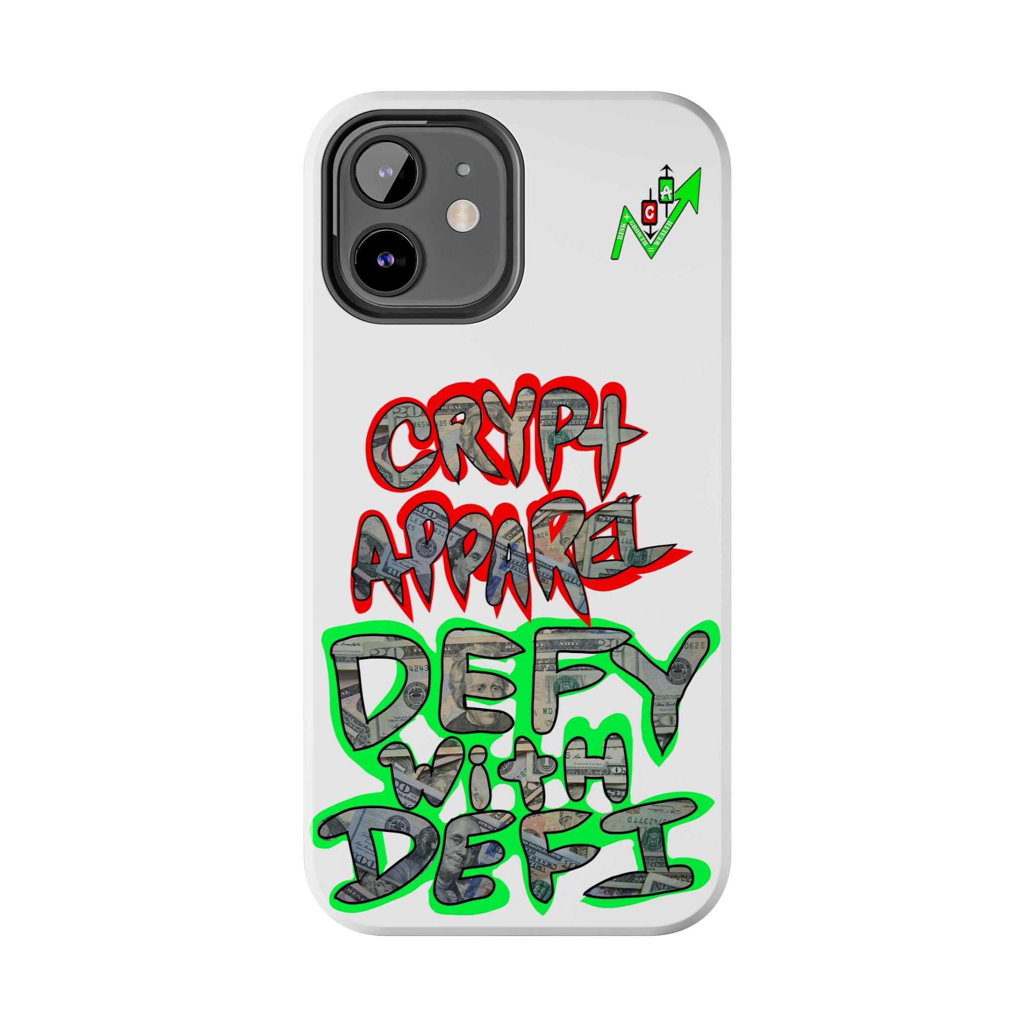 DEFY with DEFI Tough Phone Case — "Crypt Apparel: "Money" Graffiti Crypto Design